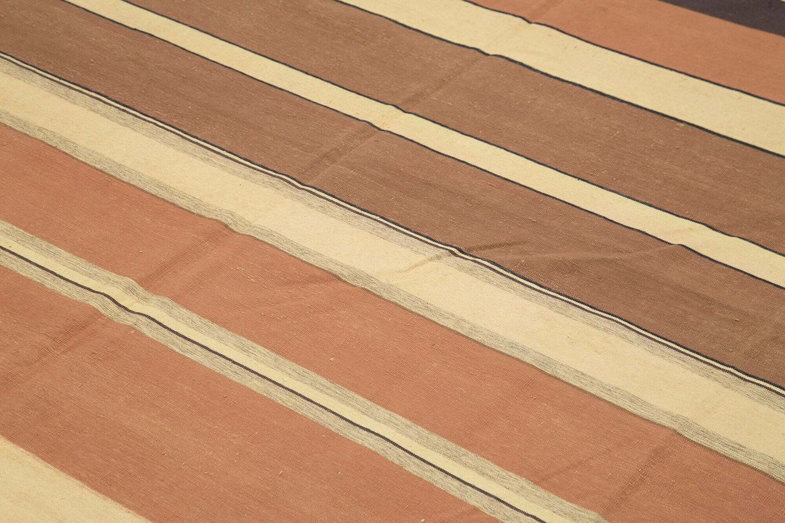 Tapis Dhurrie brun 9x12 photo 1359.0