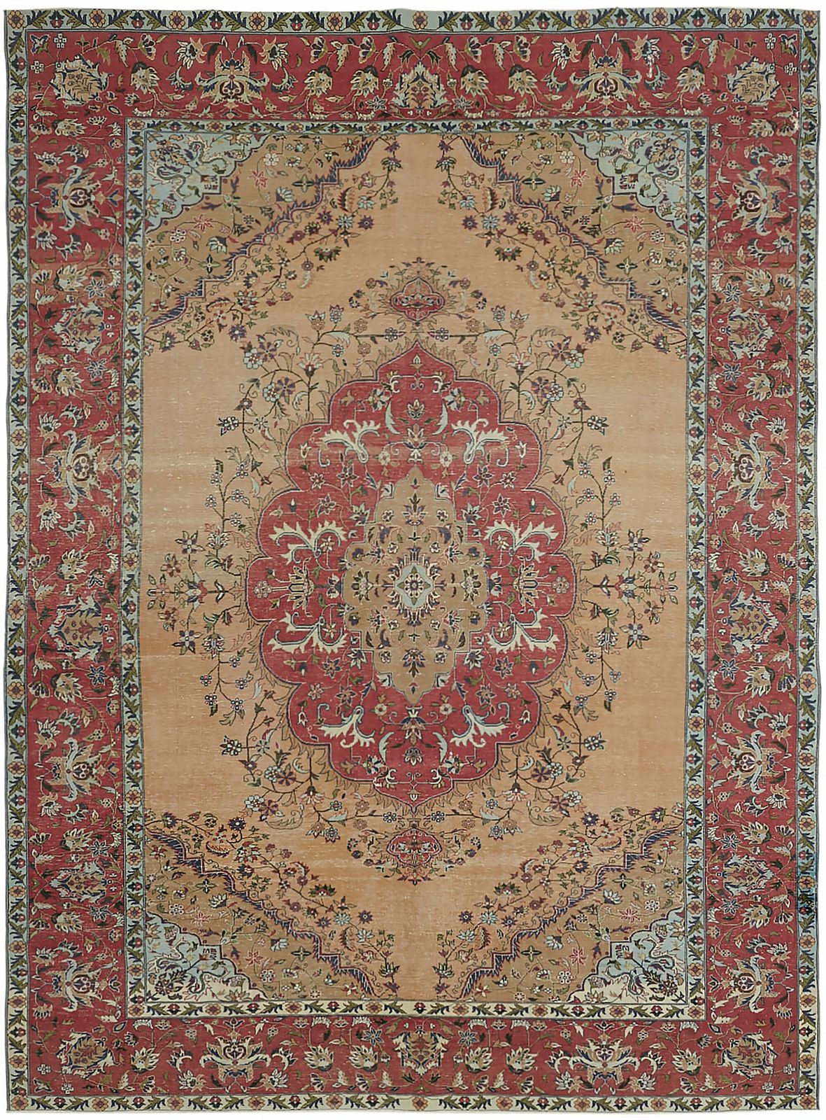 Tapis vintage grand format beige, 10x13