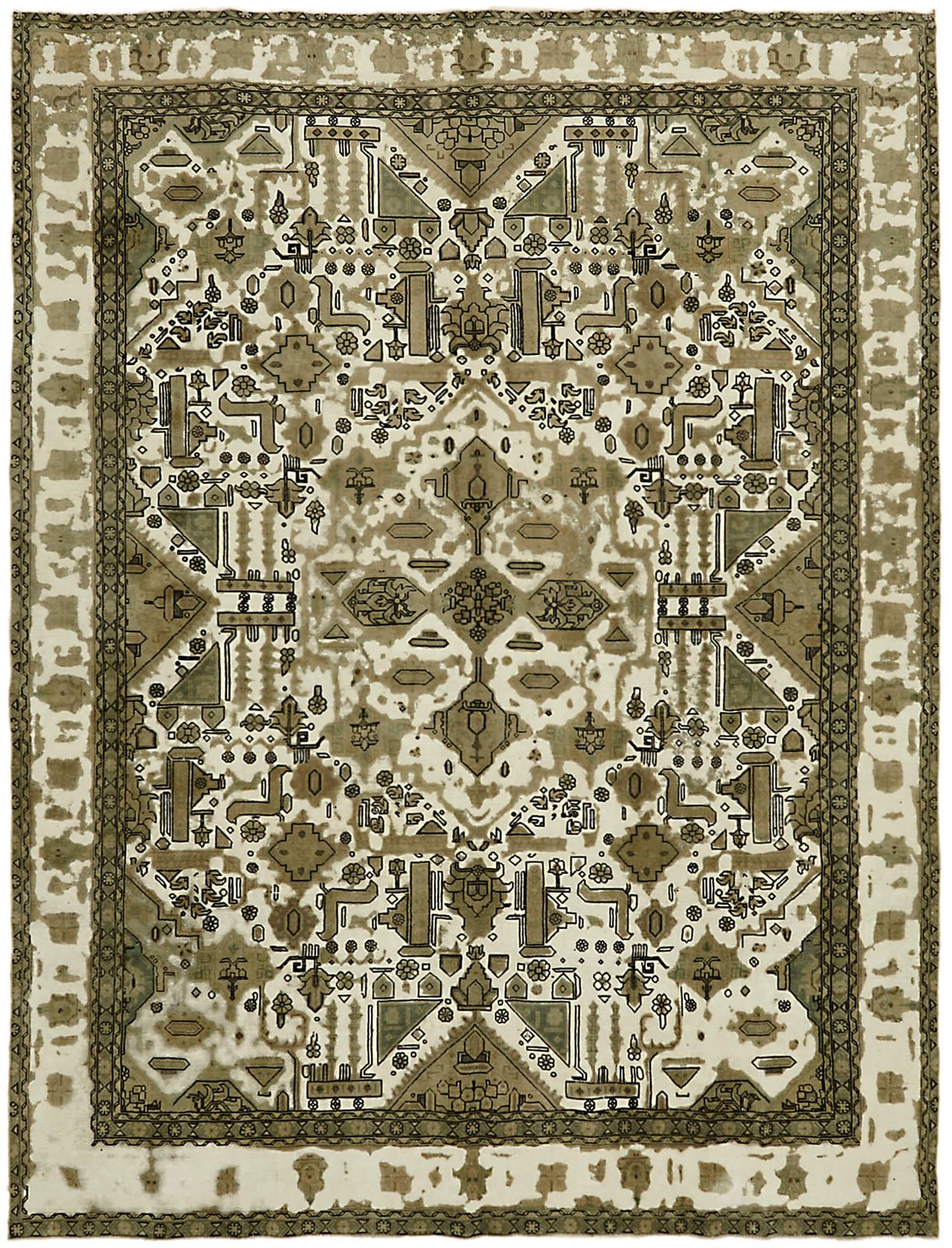 Tapis vintage grand format beige, 270 x 365 cm