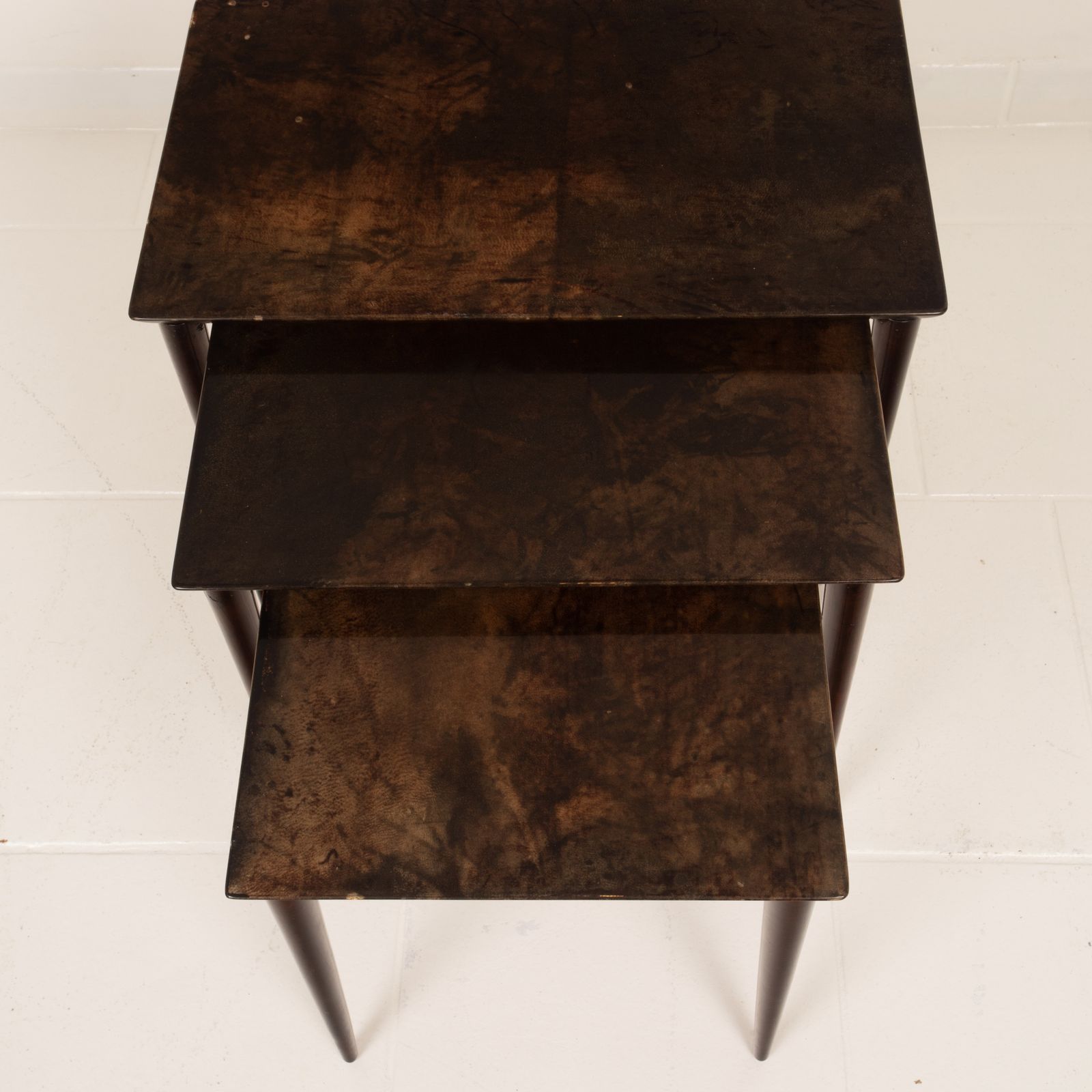 Nesting Tables Model 764 By Aldo Tura For Tura Milano 1950 photo vintage