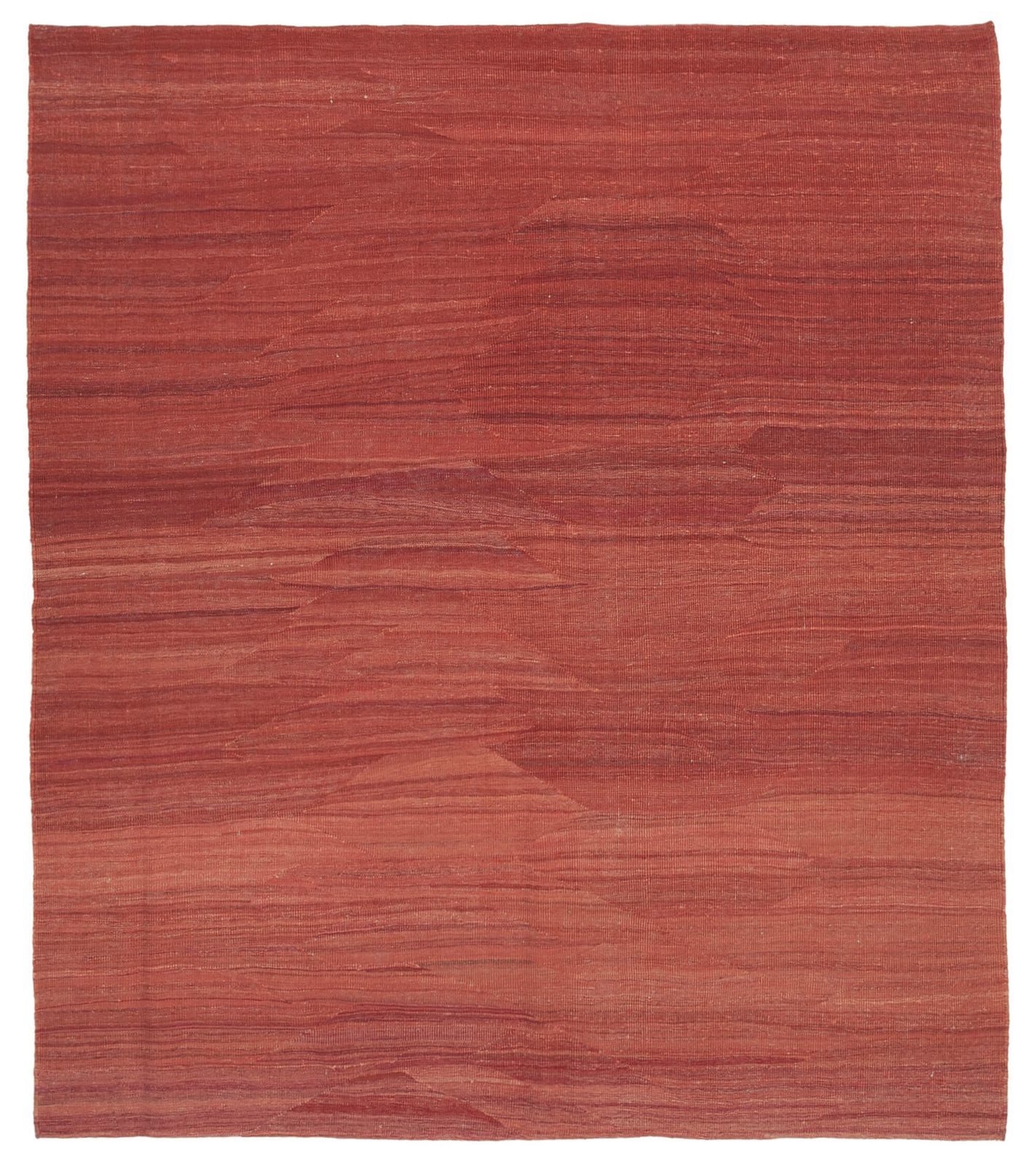 Tapis Kilim contemporain rouge, 8x9