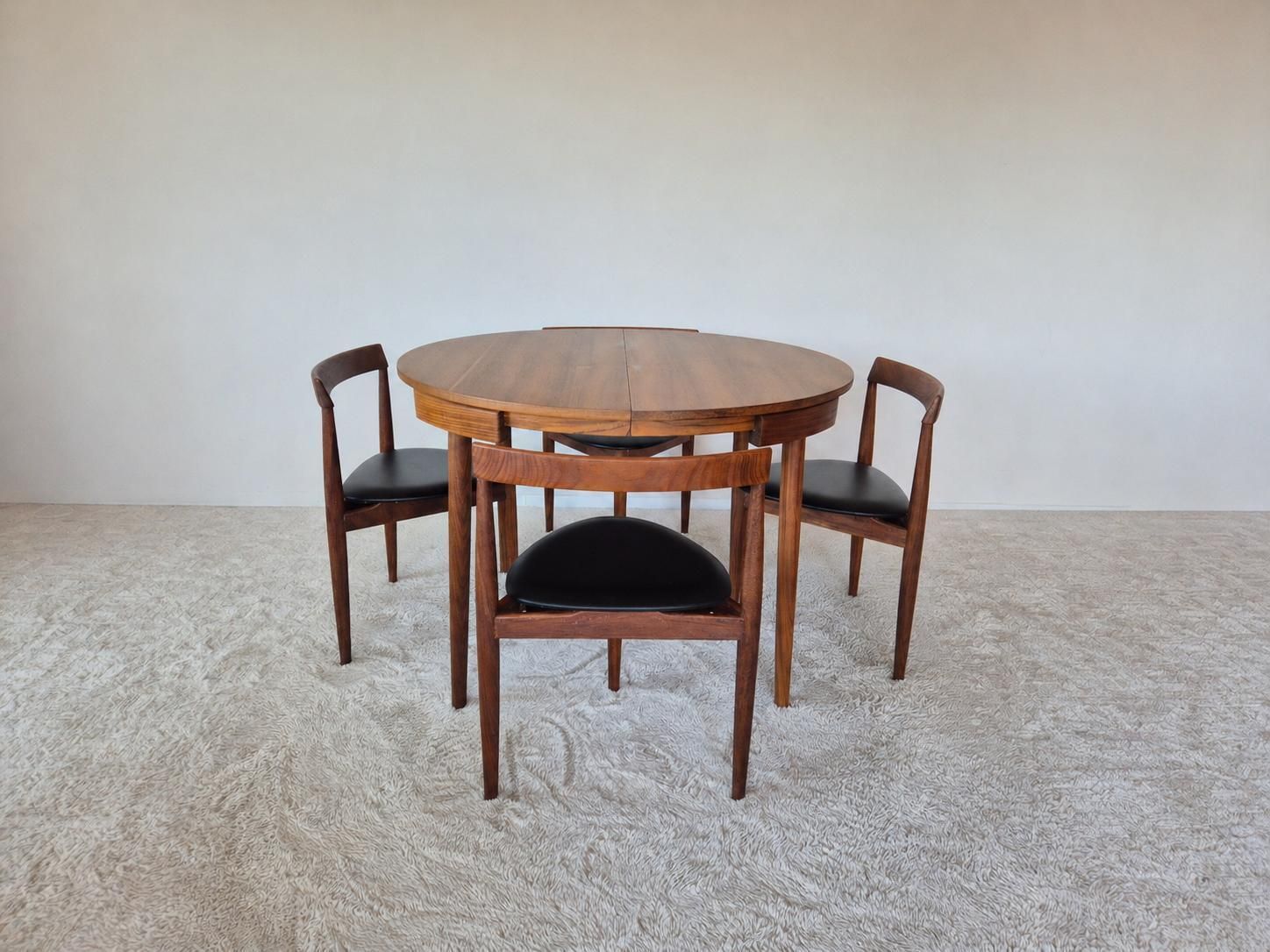 Roundette Teak Extendable Dining Set By Hans Olsen For Frem Røjle, Denmark 1960s photo for sale