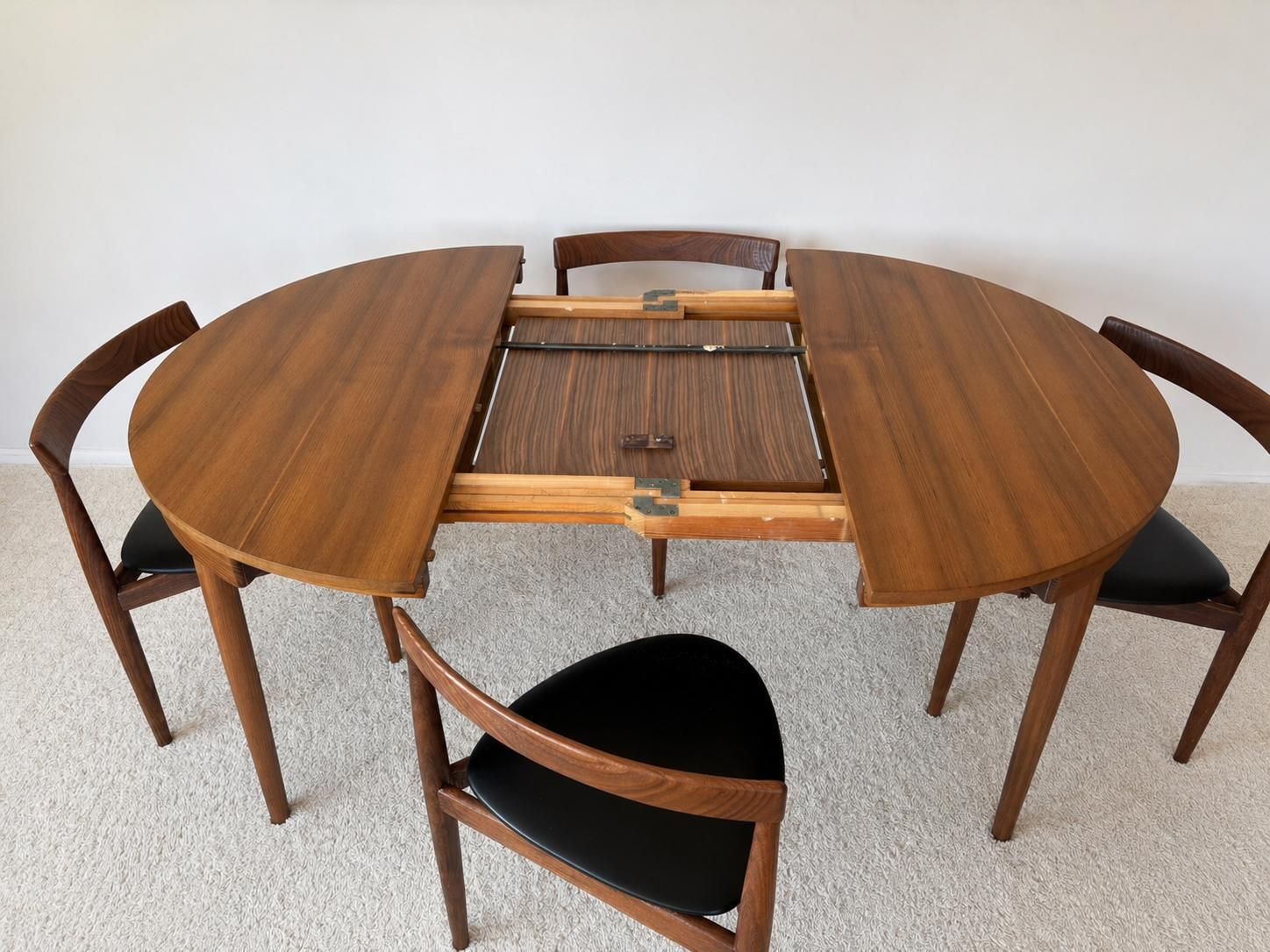 photo for sale Roundette Teak Extendable Dining Set By Hans Olsen For Frem Røjle, Denmark 1960s