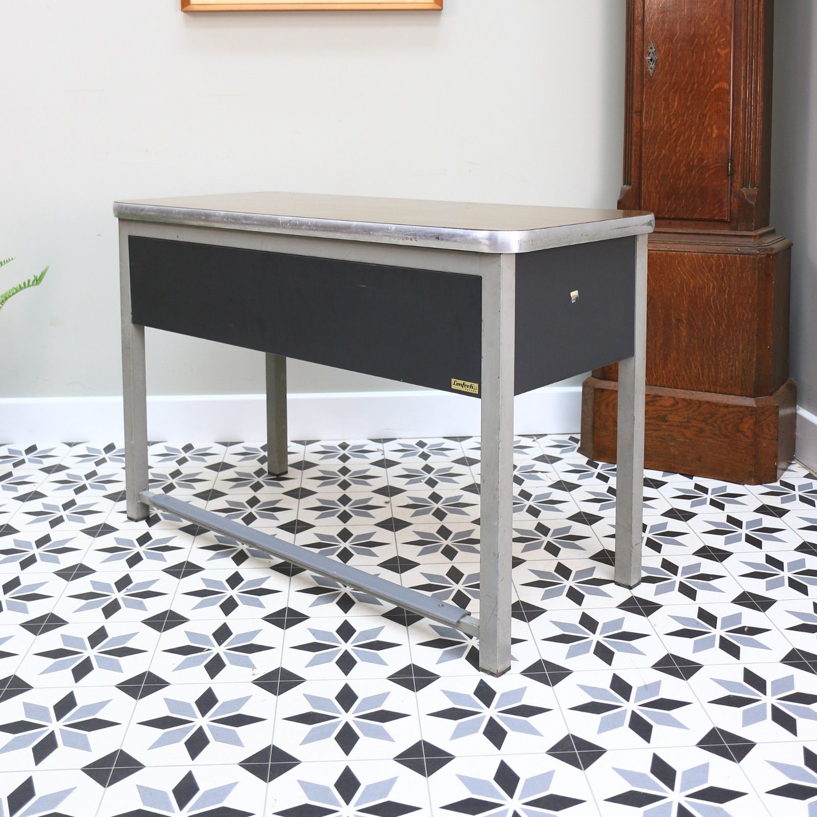 photo for sale Conforti Of Italy Industrial Desk With Three Drawers And Formica Top