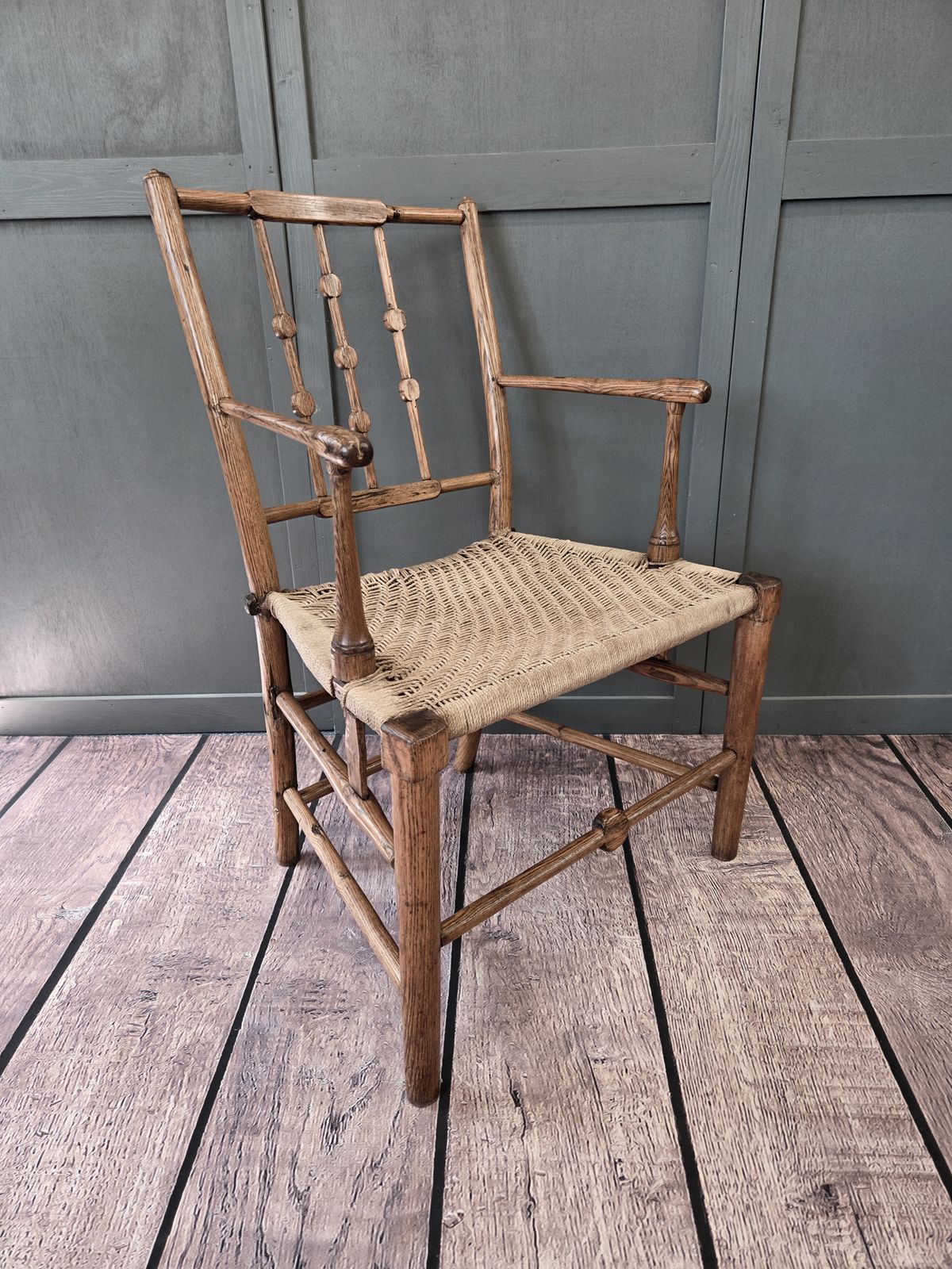 19th Century Vernacular Arts And Crafts Style Elm Armchair photo furniture