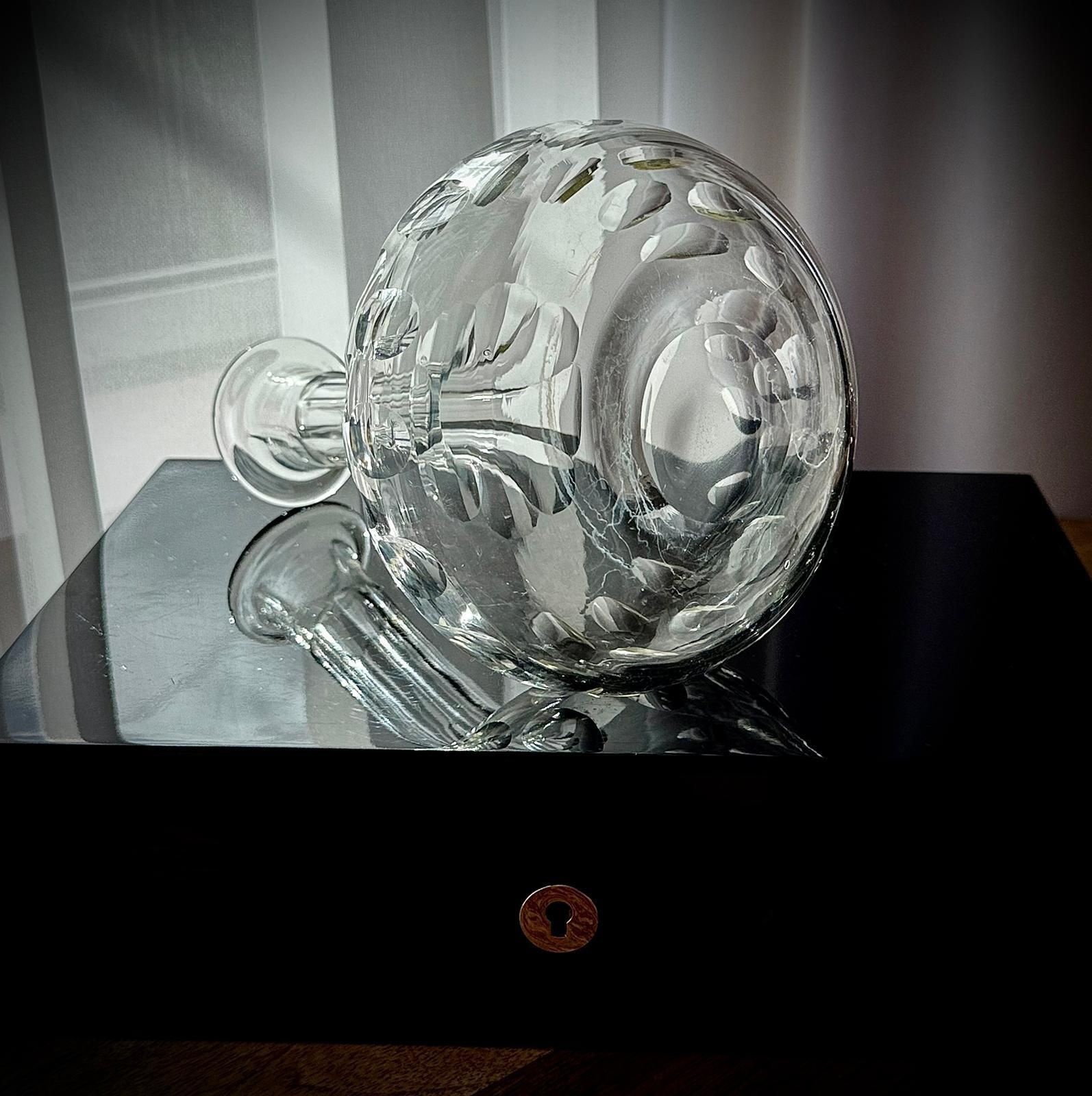 Victorian Shaft And Globe Glass Decanter, C.1880 photo vintage