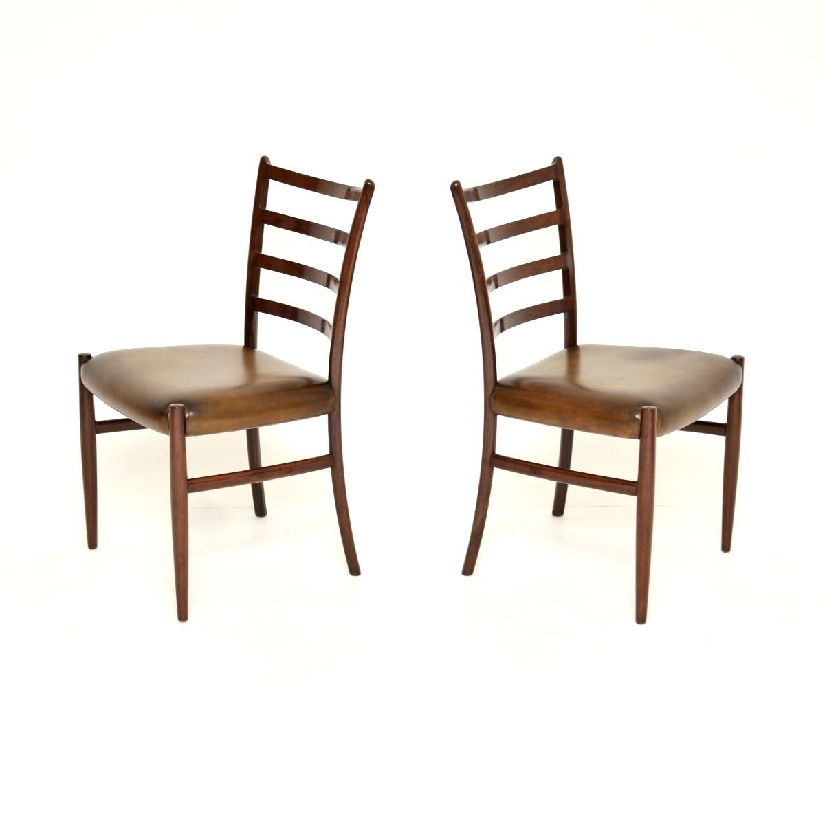 Pair Of Danish Rosewood And Leather Chairs By Johannes Andersen photo for sale