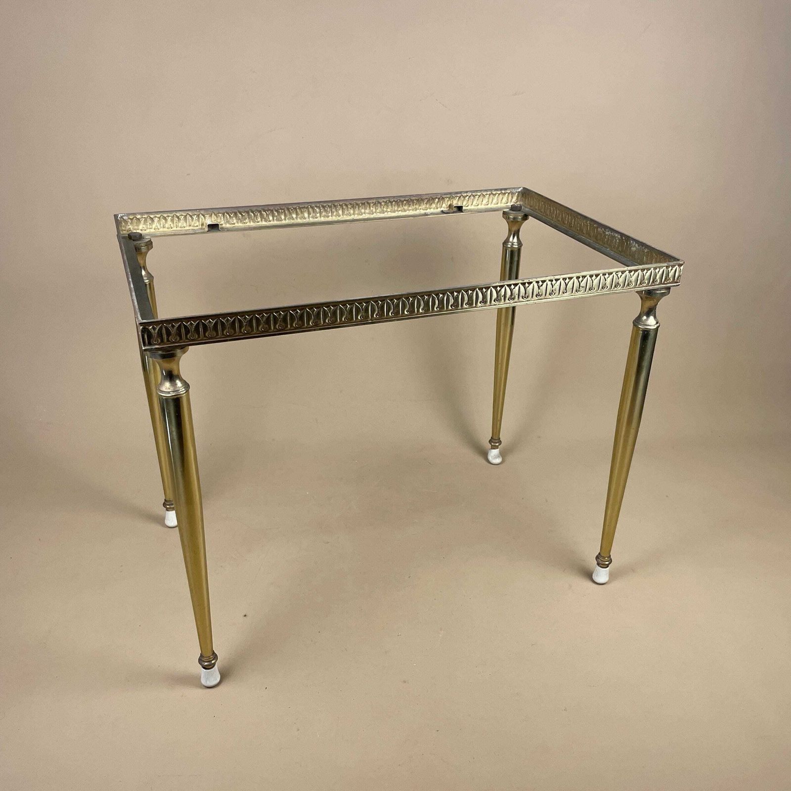 Vintage Brass Table Legs Mid Century Ornate Regency Rectangle Italian Base Only Small Coffee Table Decorative Accent