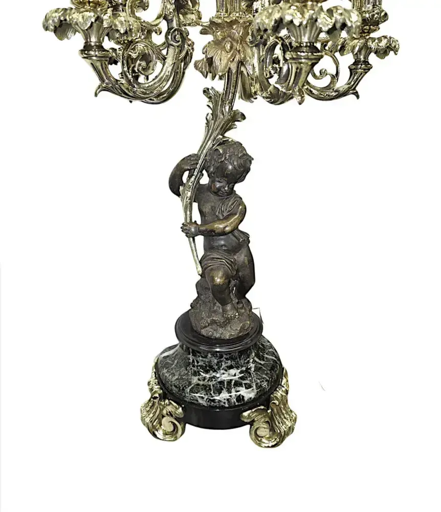 photo furniture A Very Rare And Fine 19th Century French Marble And Bronze Garniture Clock Set