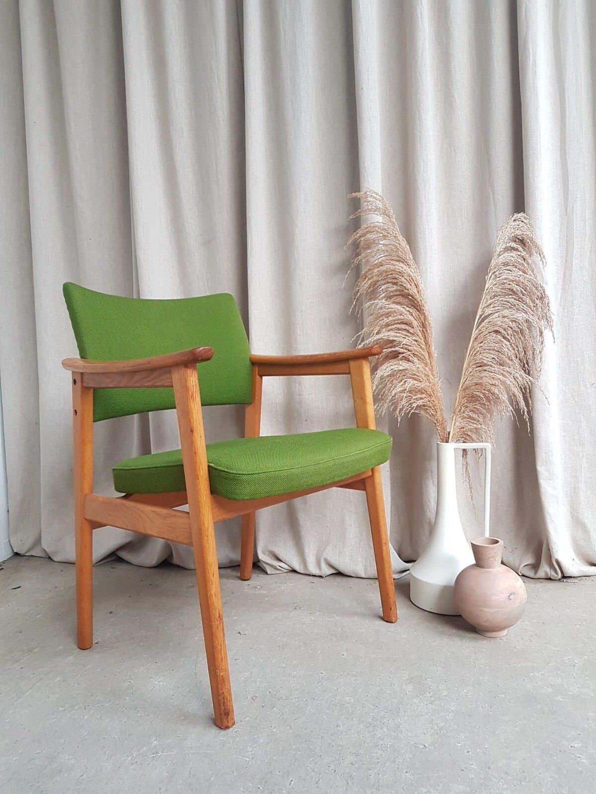 Vtg Mid Century Oak Armchair Side Chair By Erik Kirkegaard For Hong Stole R340