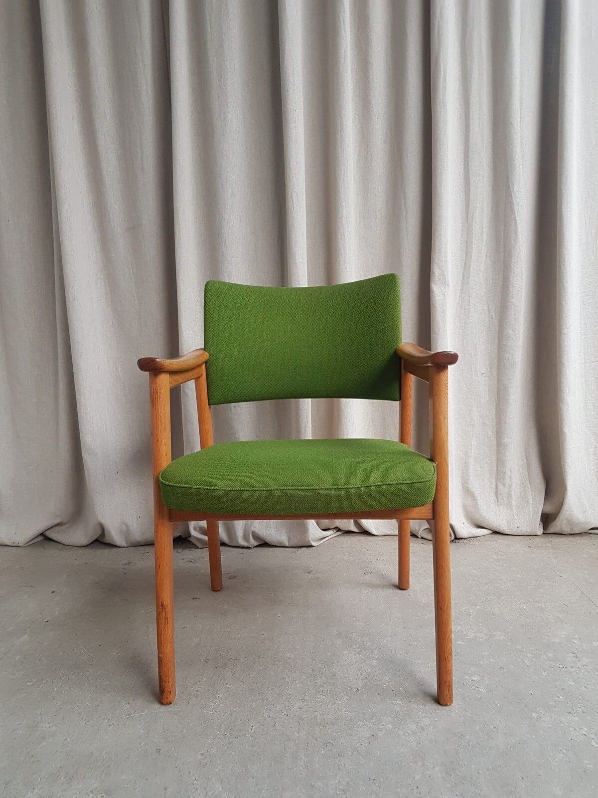 Vtg Mid Century Oak Armchair Side Chair By Erik Kirkegaard For Hong Stole R340 photo furniture