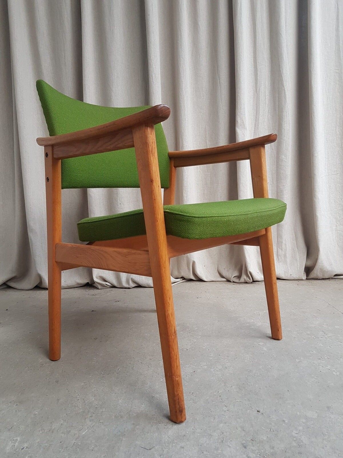 Vtg Mid Century Oak Armchair Side Chair By Erik Kirkegaard For Hong Stole R340 photo for sale