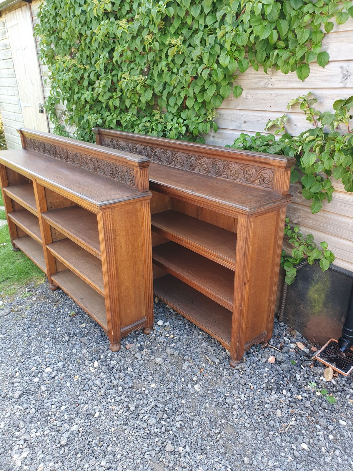 Pair Of 19th Century Oak Bookcases 6' Wide photo vinterior