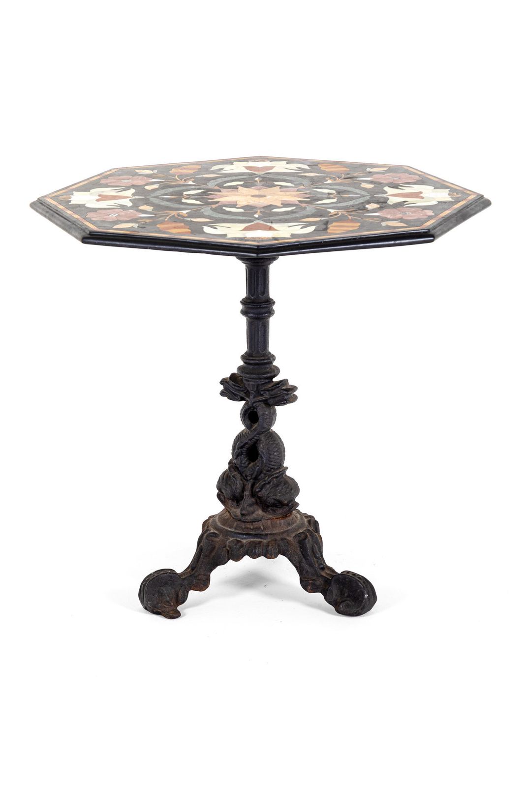 Italian Pietra Dura Black Marble Topped Table photo for sale