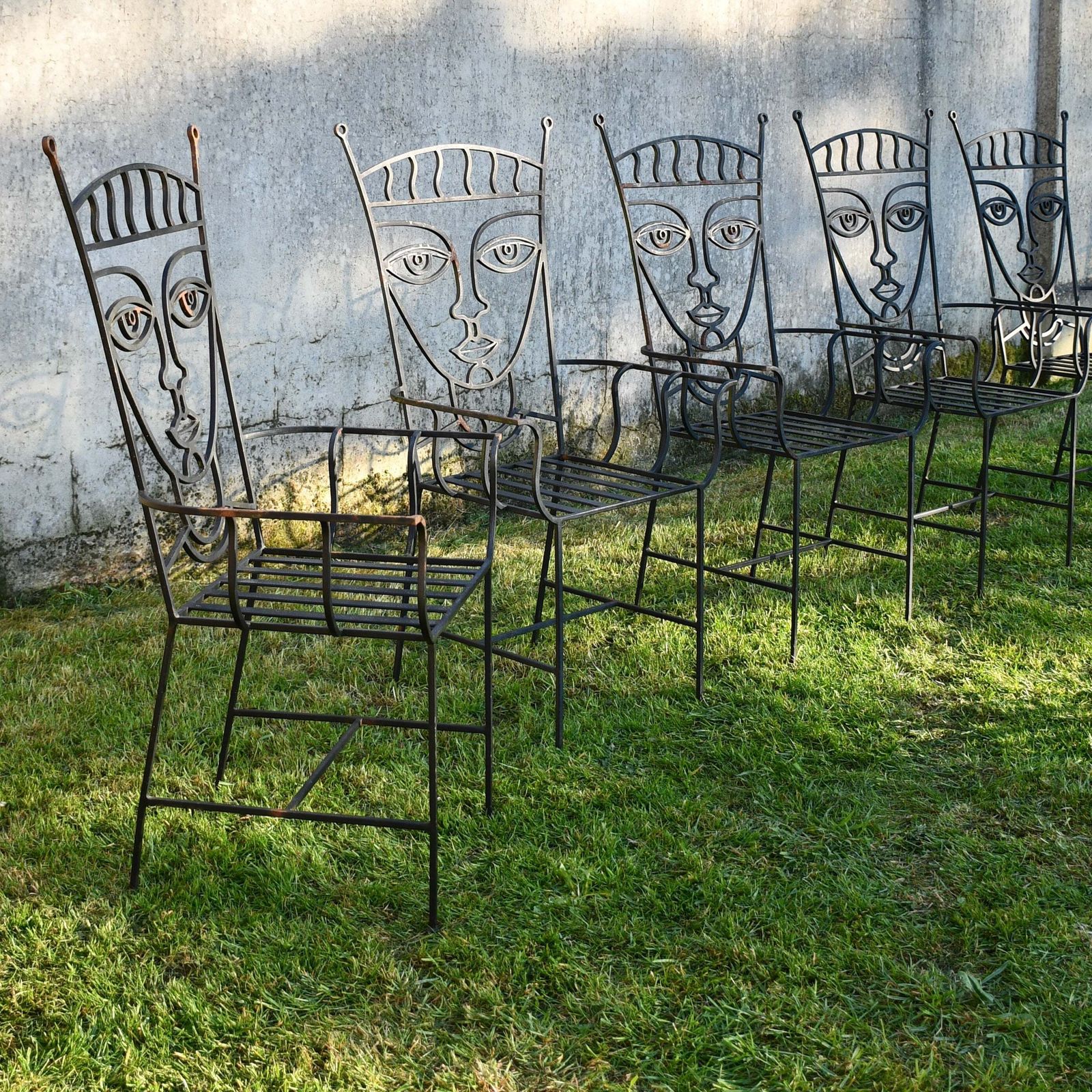 8 X John Risley Style   Garden Chairs photo for sale