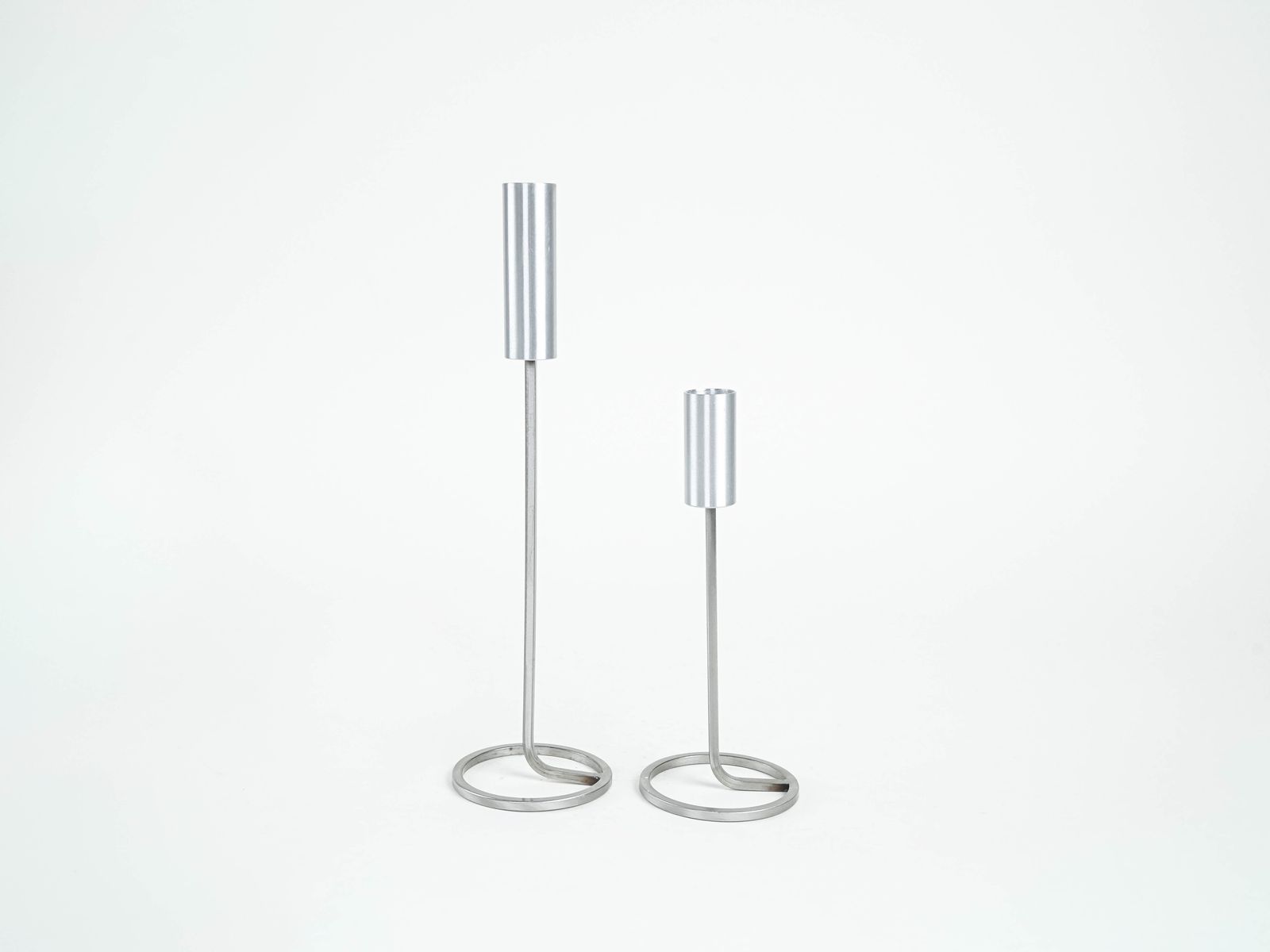 Set Of Metal Candlesticks, Danish Design, 1970s, Made In Denmark photo furniture
