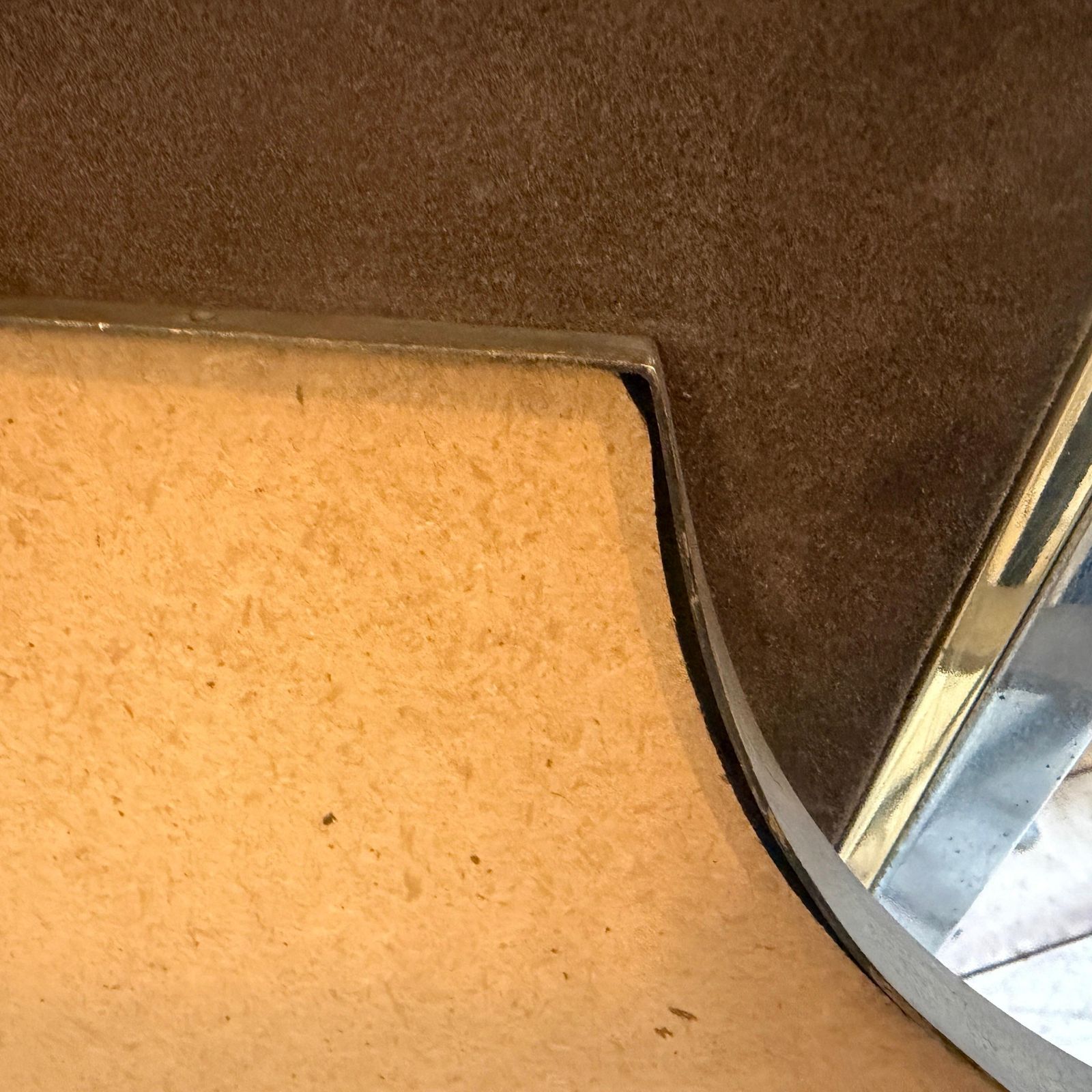 photo vinterior 1950s Gio Ponti Style Mid Century Modern Brass Shield Italian Wall Mirror