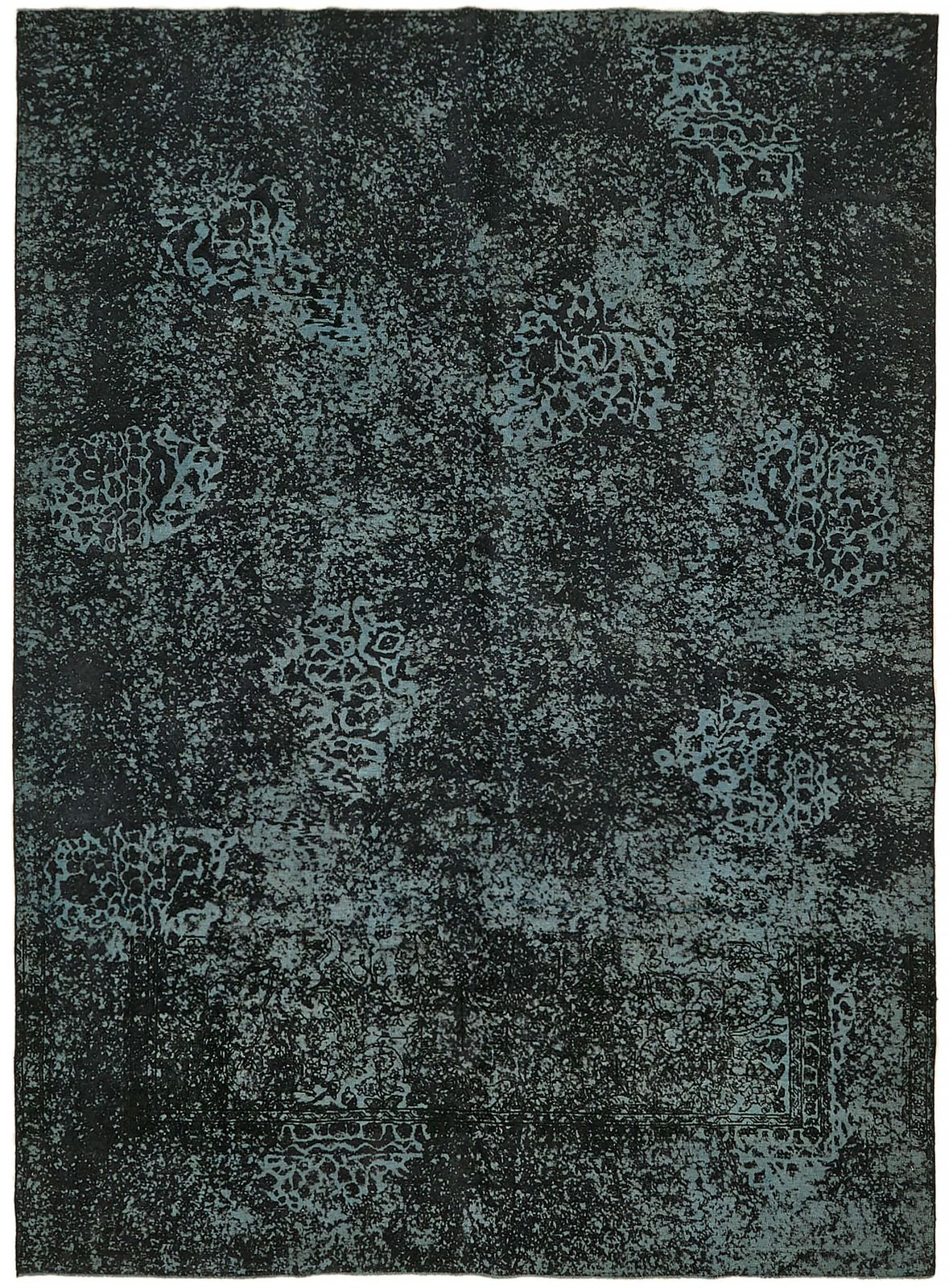 Grand tapis overdyed noir, 10x13