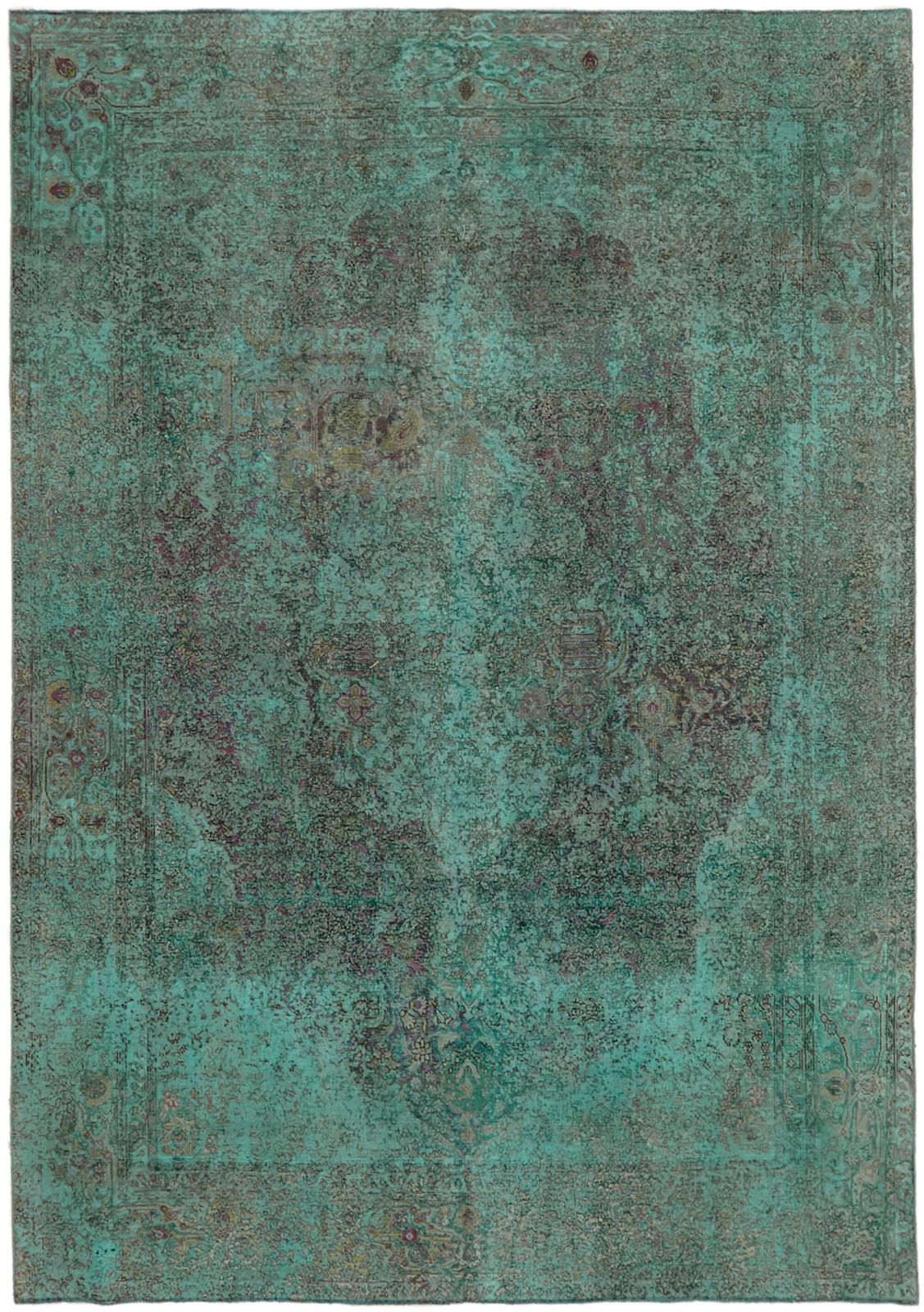 Tapis grande surface turquoise surdyé, 8x11