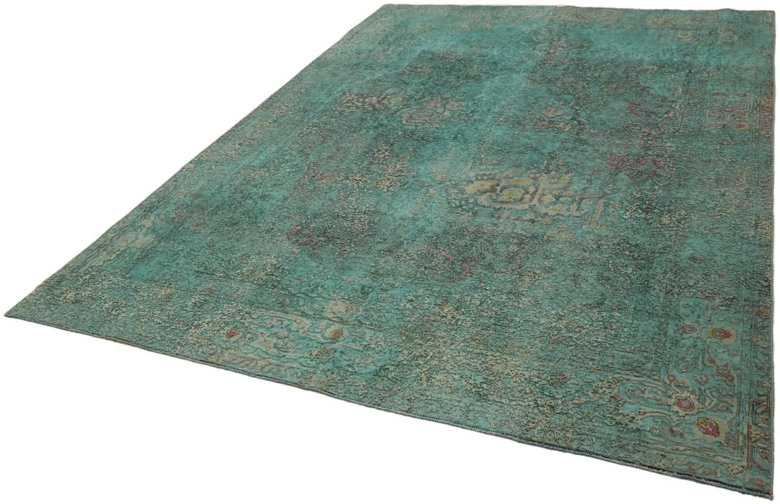 Tapis grande surface turquoise surdyé, 8x11 photo for sale