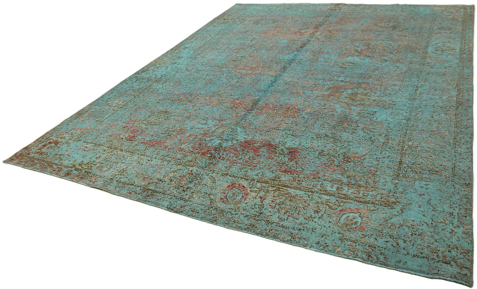 Grand tapis turquoise surdéteint 9x13 photo for sale