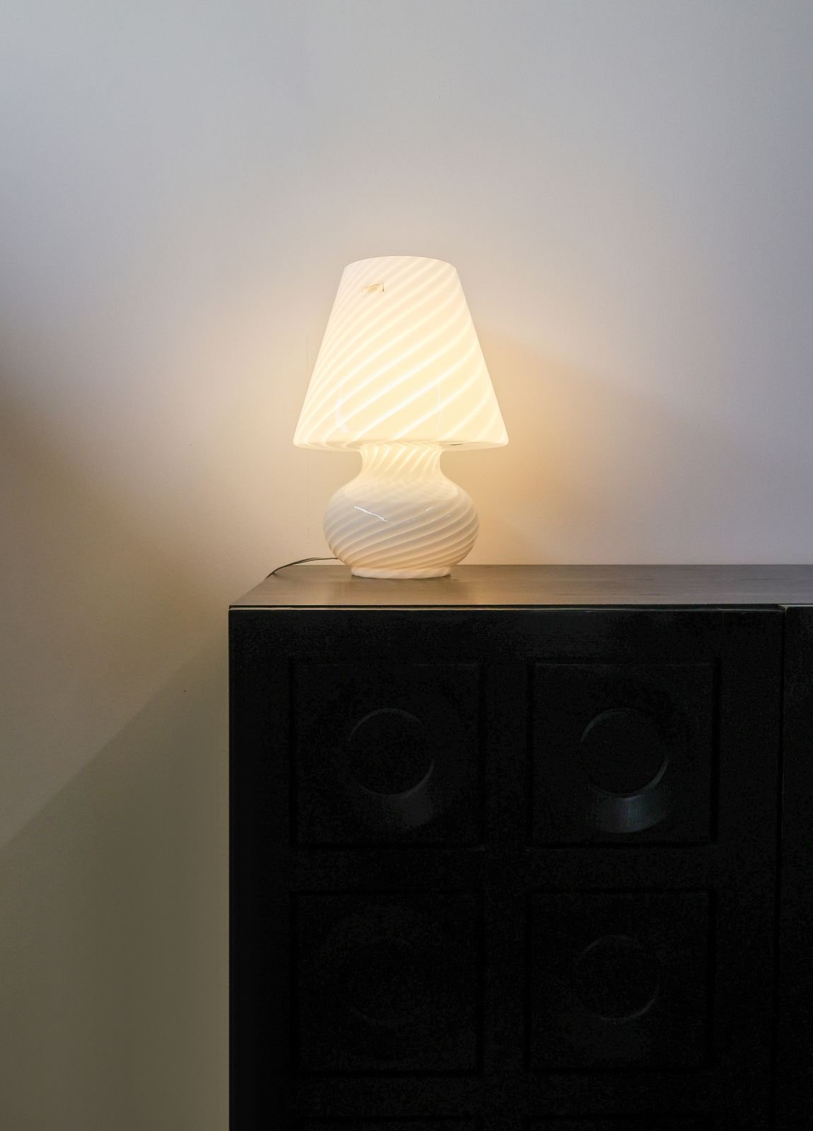Vtg Murano Swirl Mushroom Lamp photo Lighting