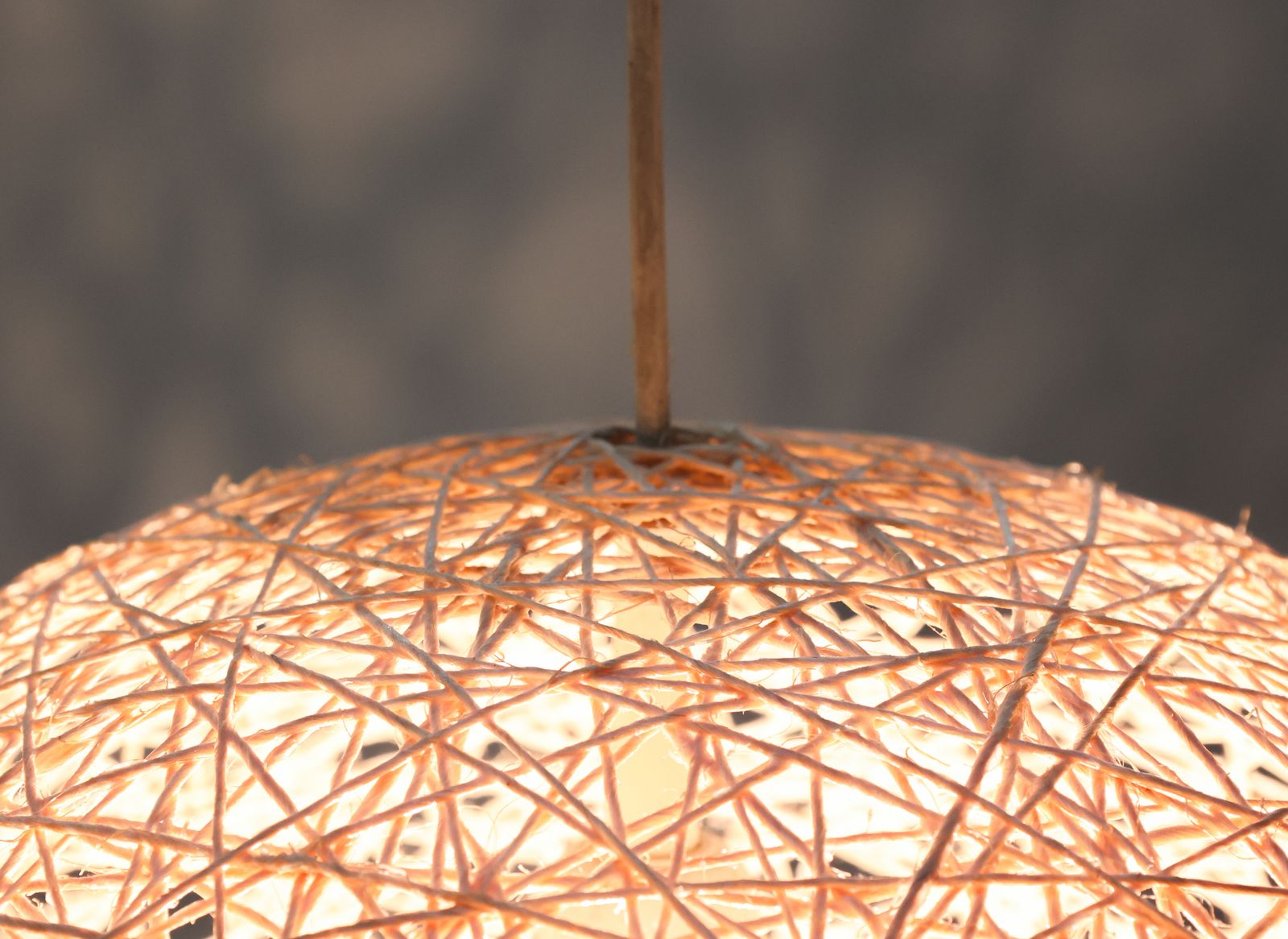Lampe à suspension en corde, années 1980 photo vintage
