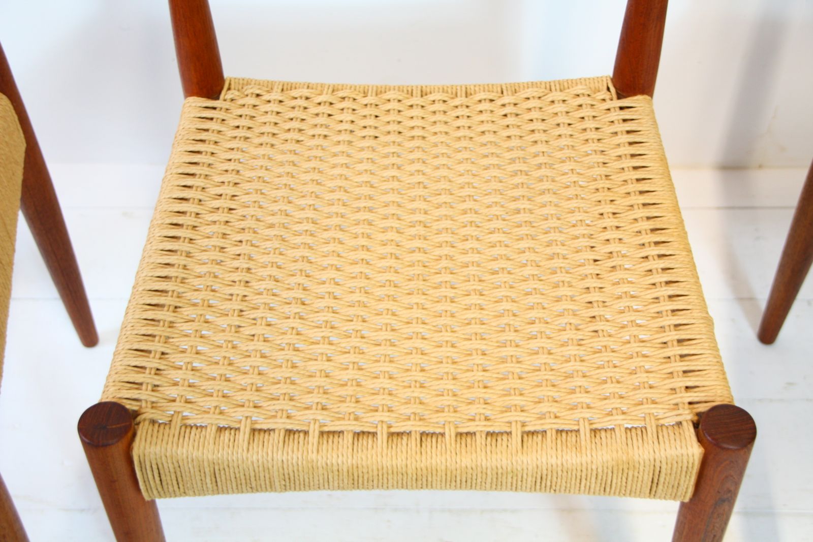 Danish Dining Chairs By Arne Hovmand Olsen   Mogens Kold 1960s photo vintage