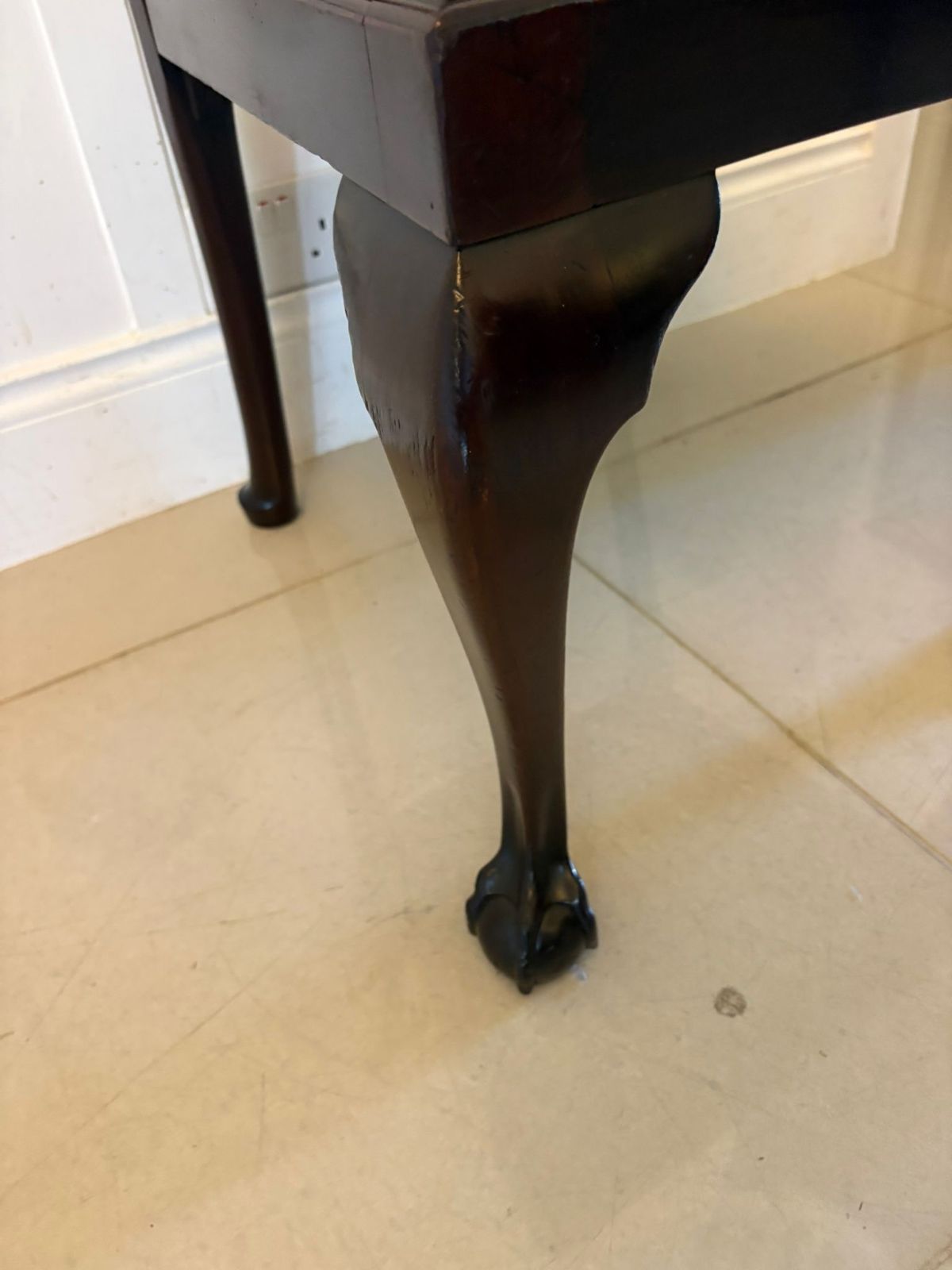 Antique Set Of 10 Irish Mid 19th Century Carved Mahogany Dining Chairs Carvers Ball & Claw Feet photo for sale