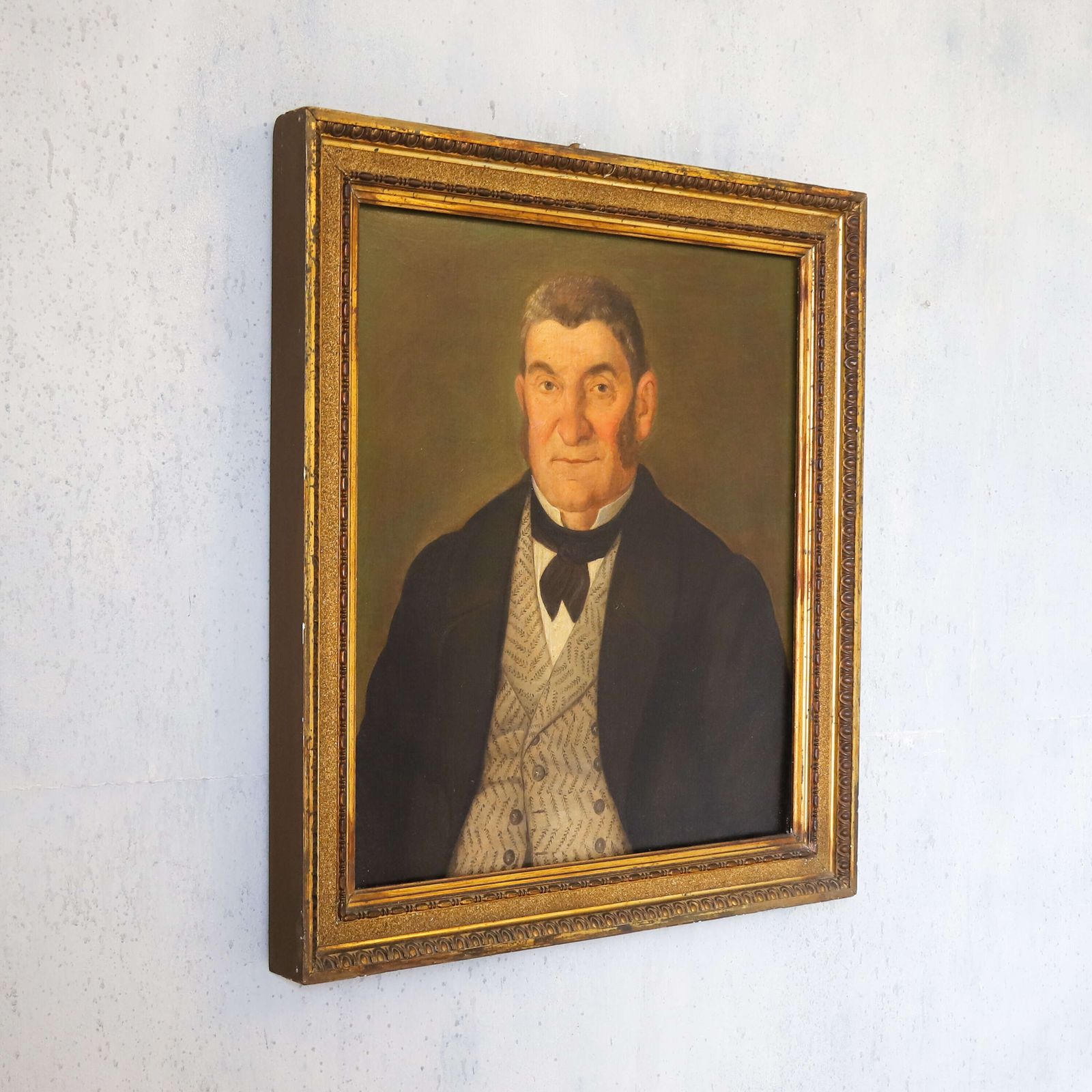 Antique Oil Portrait Of Girolamo Luxardo – Italian Nobleman – Circa 1840 photo vintage