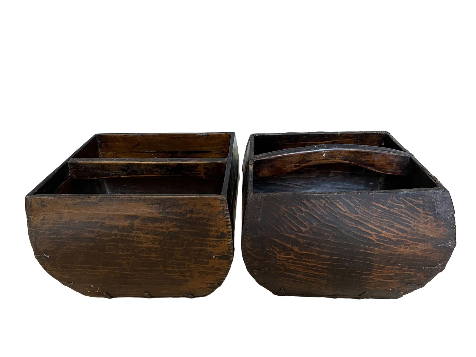 A Pair Of Chinese Rice Basket With Iron Fittings