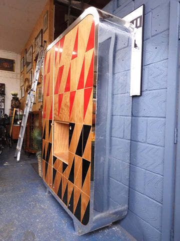 Artisan Crafted Postmodern Geometric Wardrobe In Birch Plywood & Polished Metal – Designer Unknown, Early 2000s photo for sale