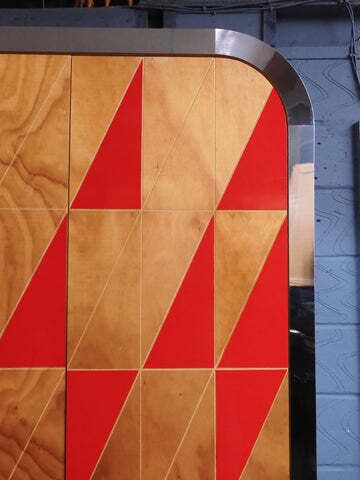 Artisan Crafted Postmodern Geometric Wardrobe In Birch Plywood & Polished Metal – Designer Unknown, Early 2000s photo 350.0