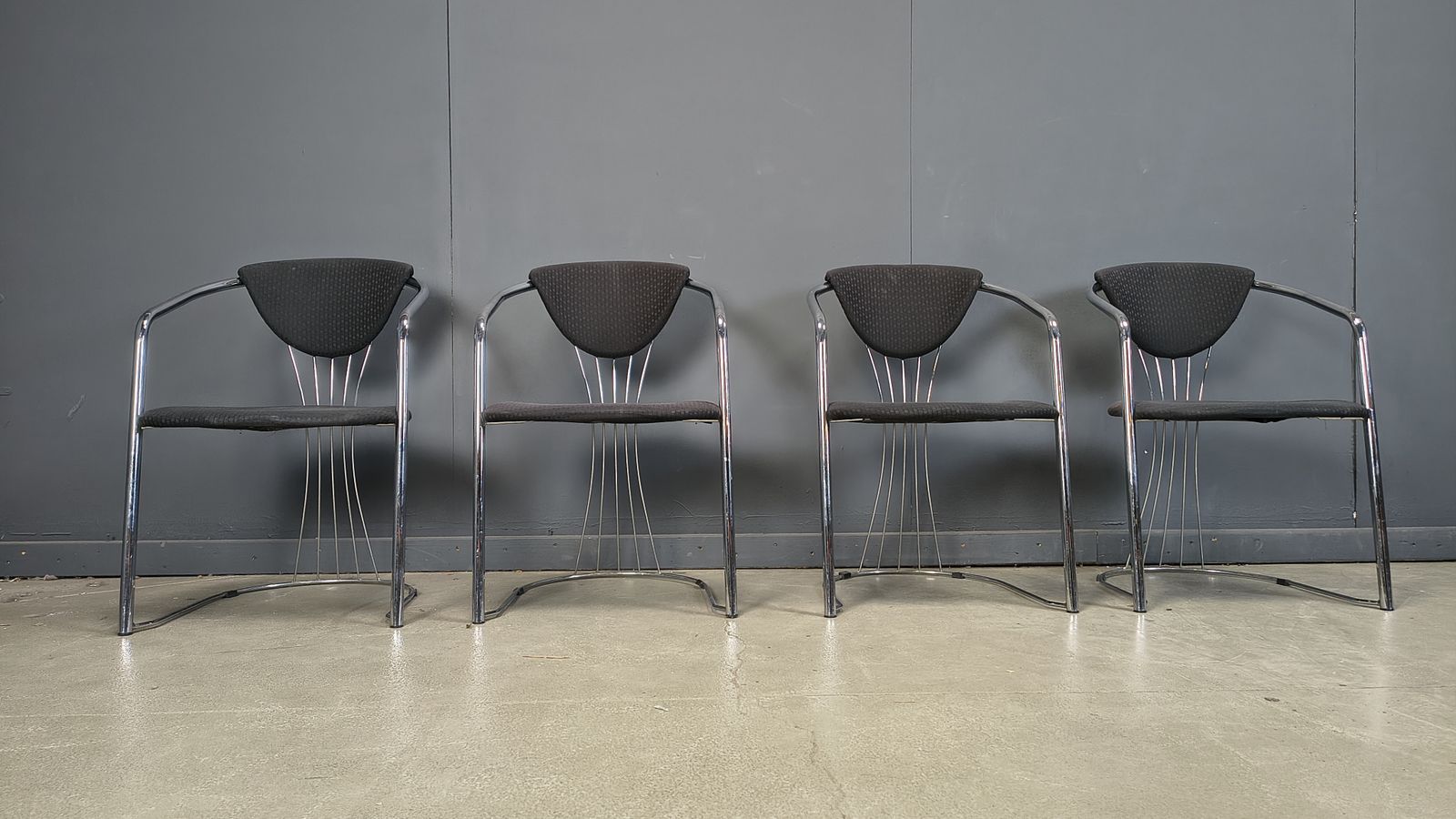 photo furniture Vintage Chrome Dining Chairs By Effezeta, 1970s   Set Of 4