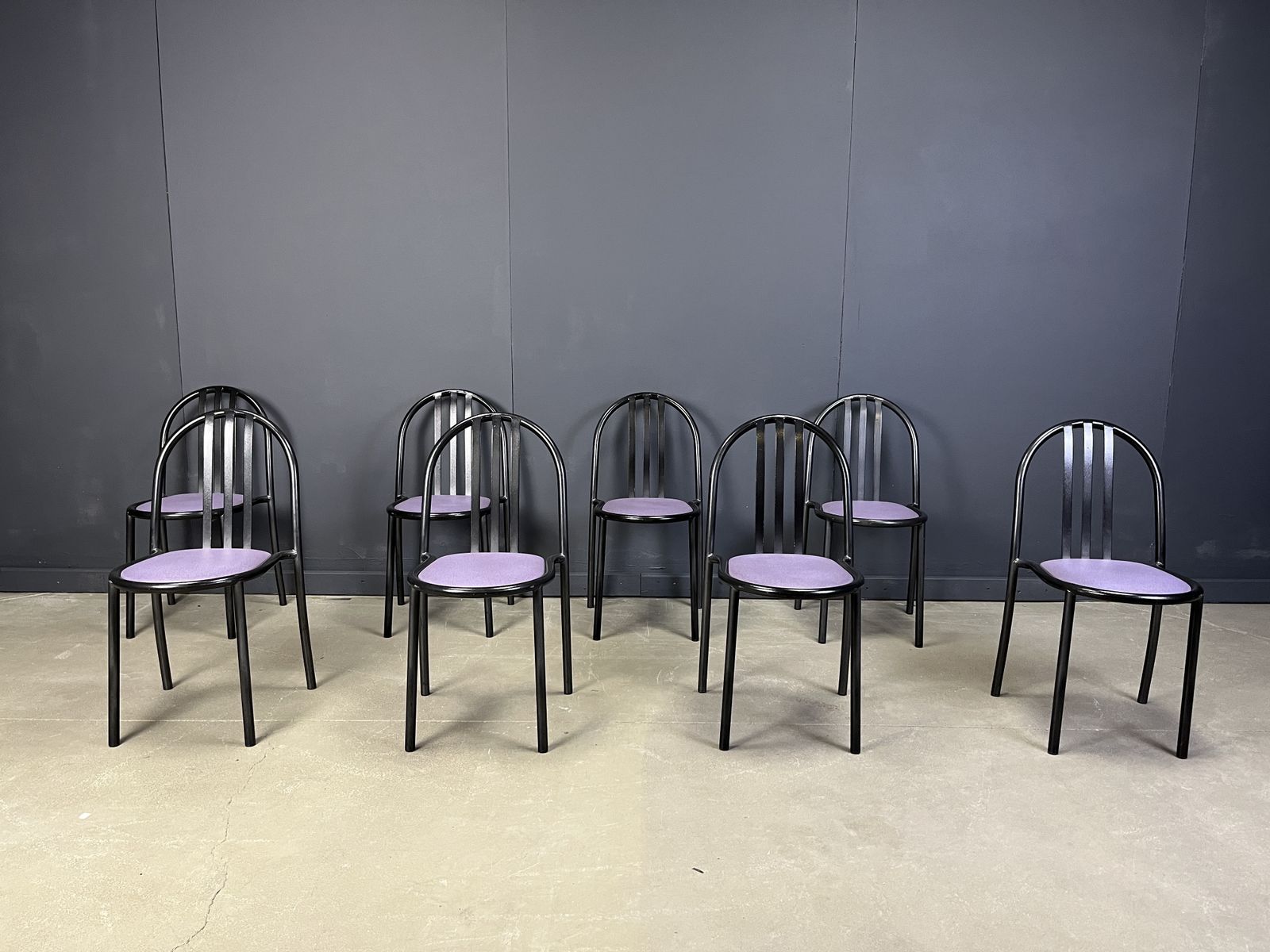 Set Of Nr 222 Chairs By Robert Mallet Stevens, 1980s, Set Of 6