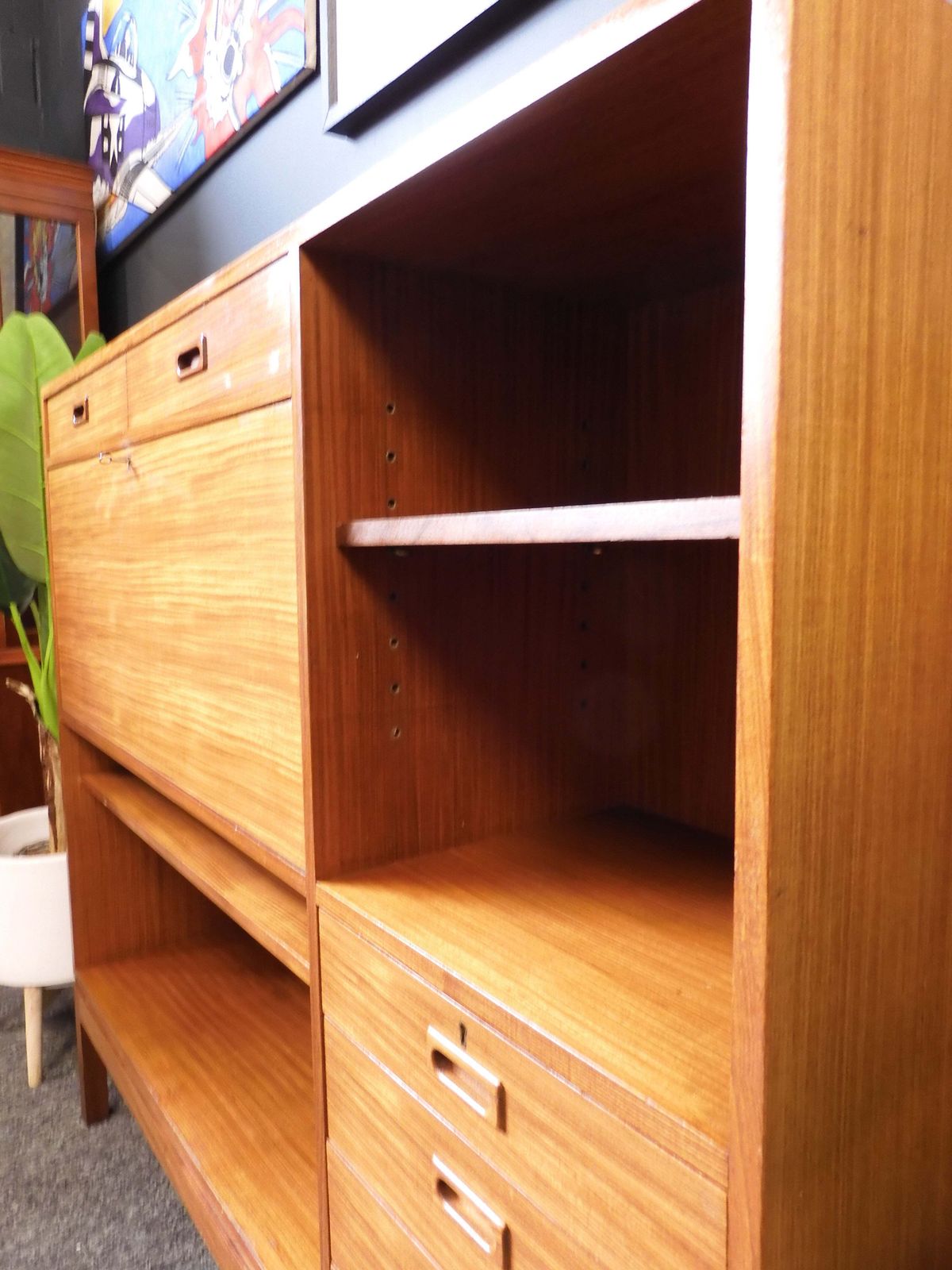 Mid Century Modern Sideboard Bureau In Teak – United Kingdom, 1960s photo furniture