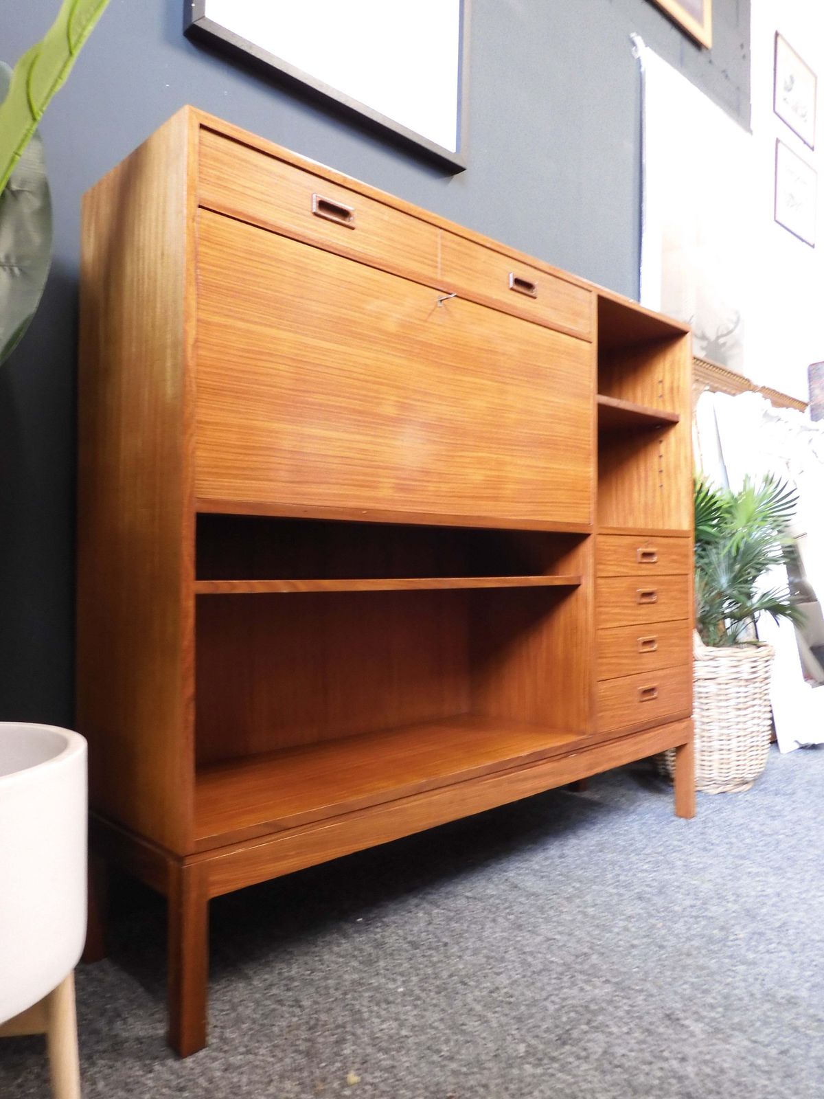 Mid Century Modern Sideboard Bureau In Teak – United Kingdom, 1960s photo Furniture