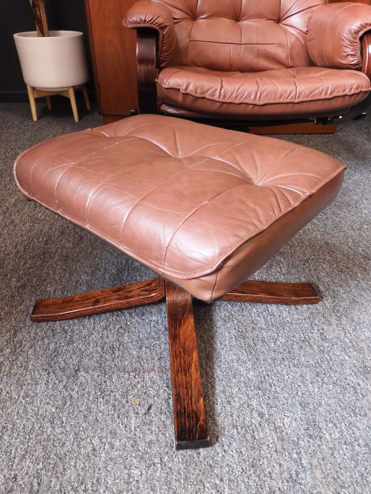Unico Recliner Armchair And Ottoman In Teak And Leather – Denmark, 1960s/1970s photo furniture