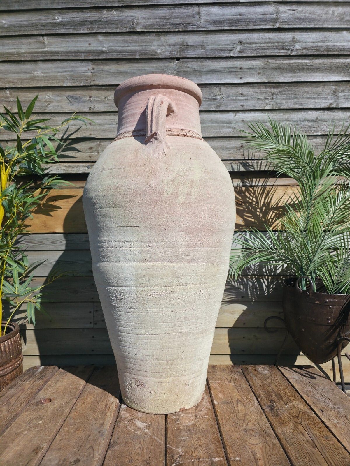 Very Large Rustic Mediterranean Terracotta Pot Roman Greek Urn Garden Amphora photo vinterior