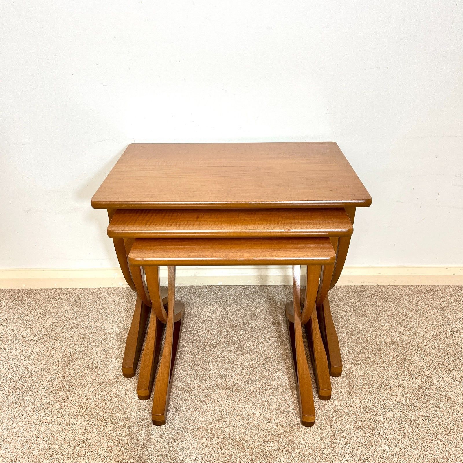 Mid Century Teak Citadel Nest Of Tables By Nathan, Danish Style  Side Tables photo vinterior