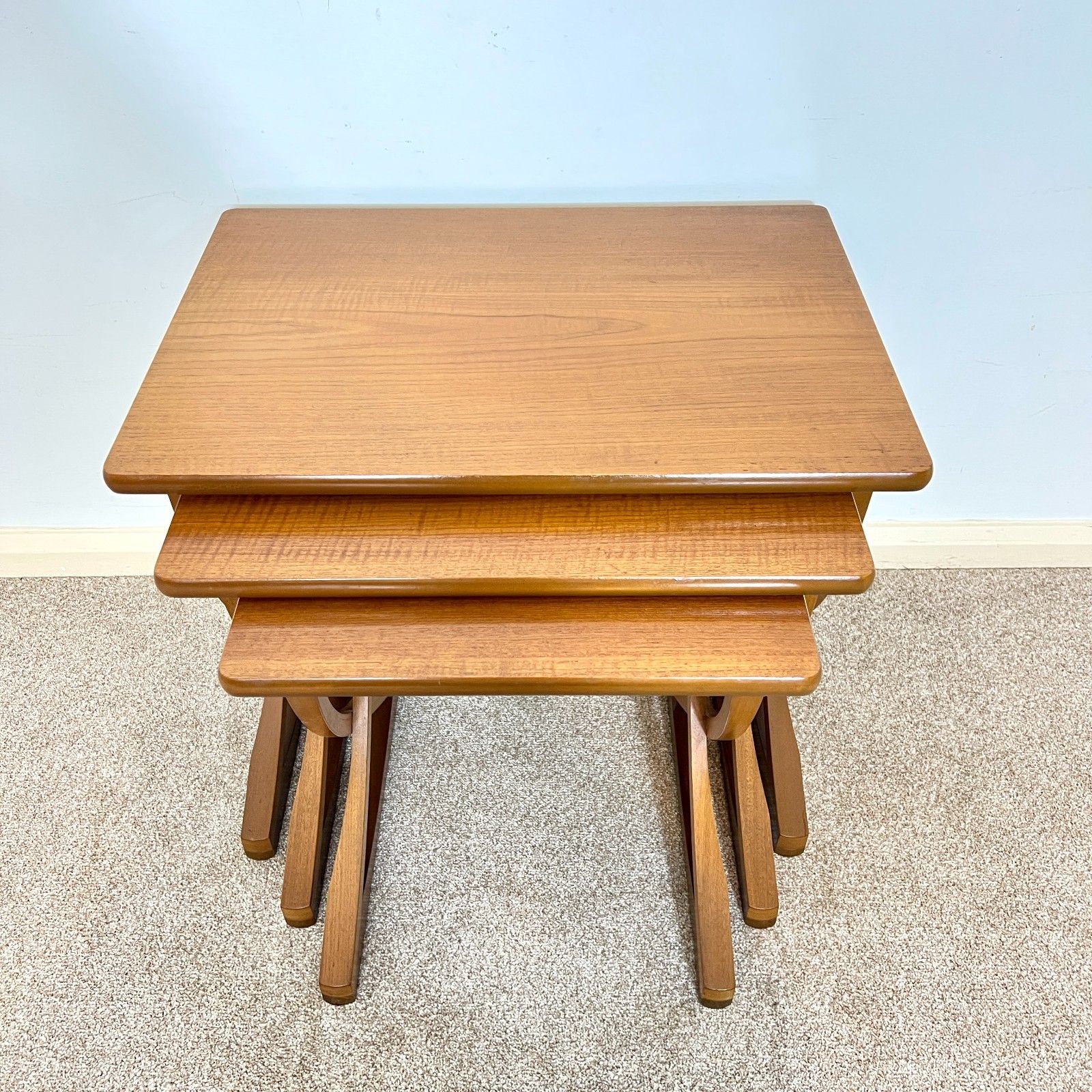 Mid Century Teak Citadel Nest Of Tables By Nathan, Danish Style  Side Tables photo buy