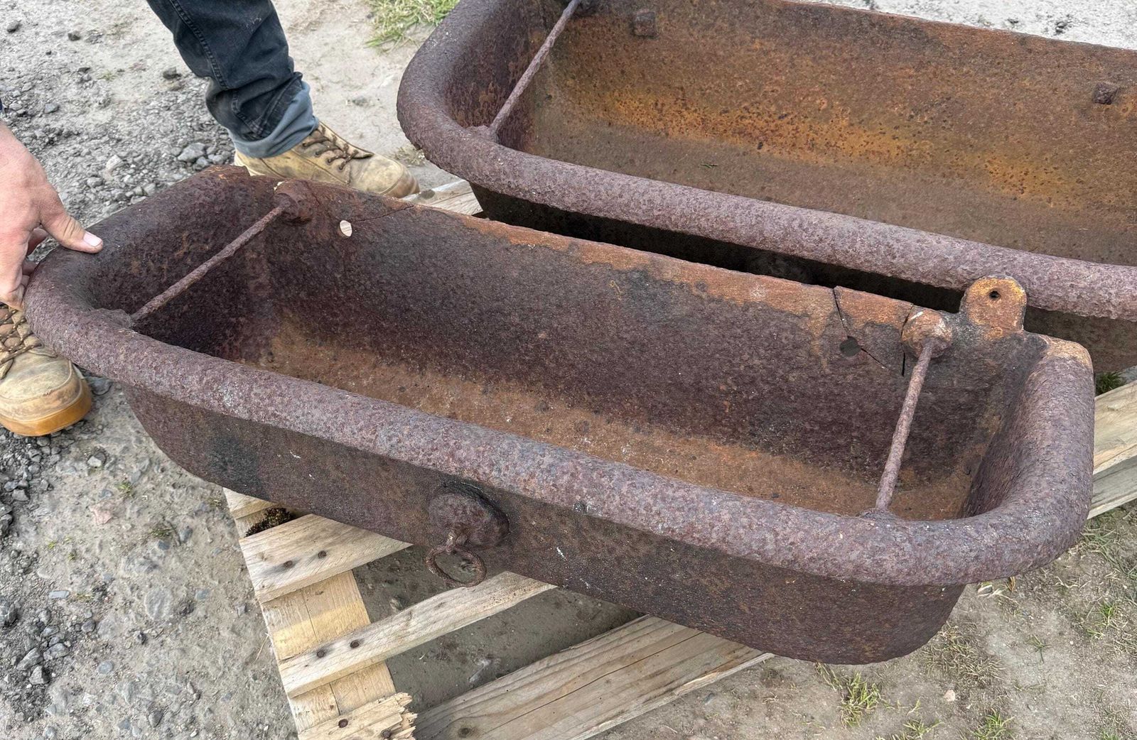 photo furniture Planters   Pair Of Cast Iron Troughs, Ideal Garden Planters   Will Split