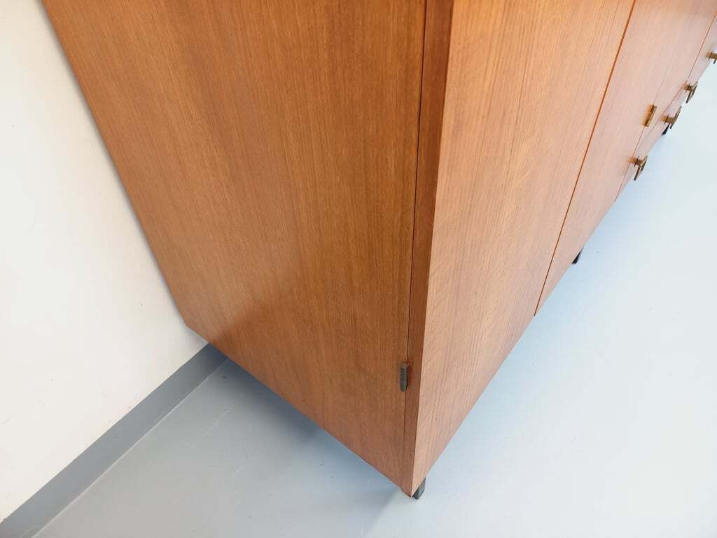 photo vintage Modernist 1960s Wardrobe In Teak And Metal