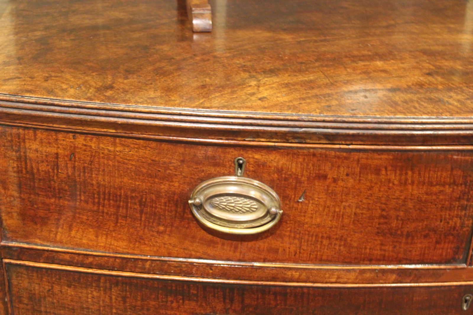 19thc. Mahogany Bow Fronted Chest Of Drawers photo for sale
