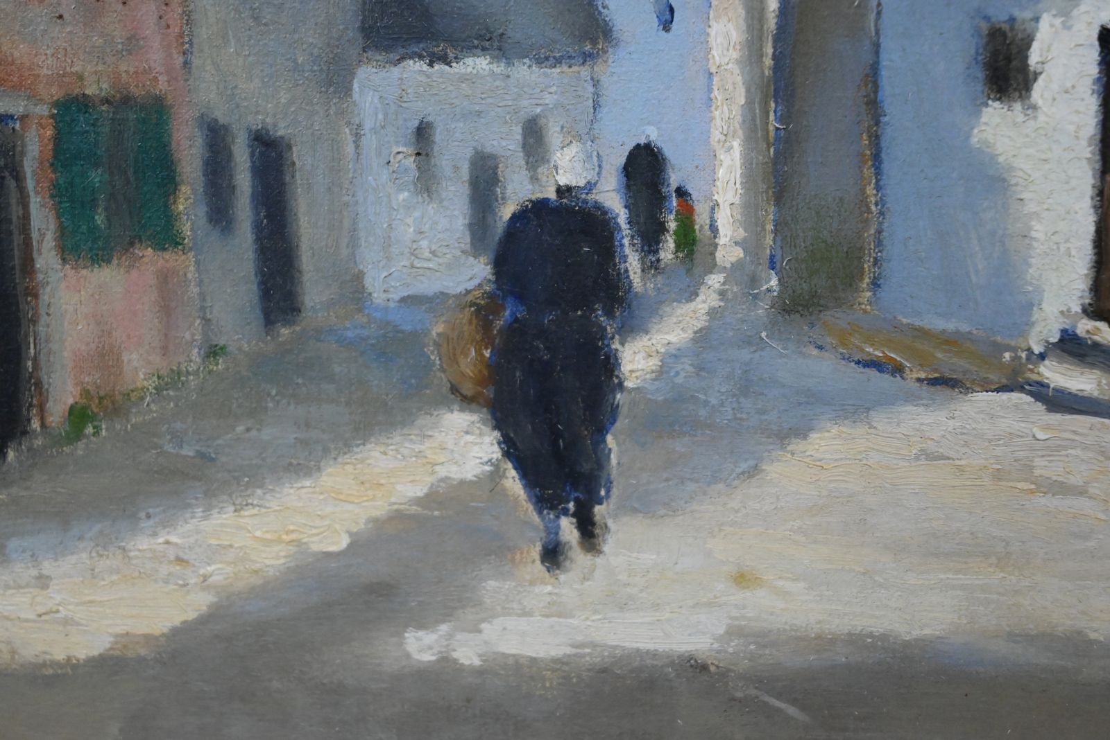Painting "Village Scene", Oil On Canvas, Signed H. Albert – First Half Of The 20th Century photo buy