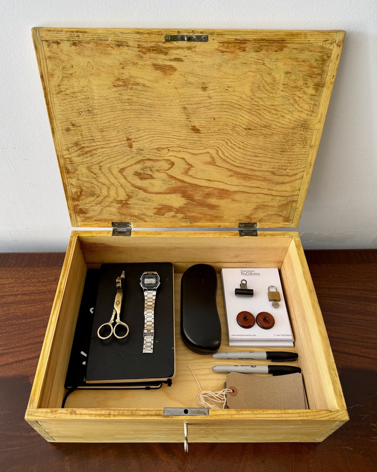 Vintage Pine Box With Key photo 80.0