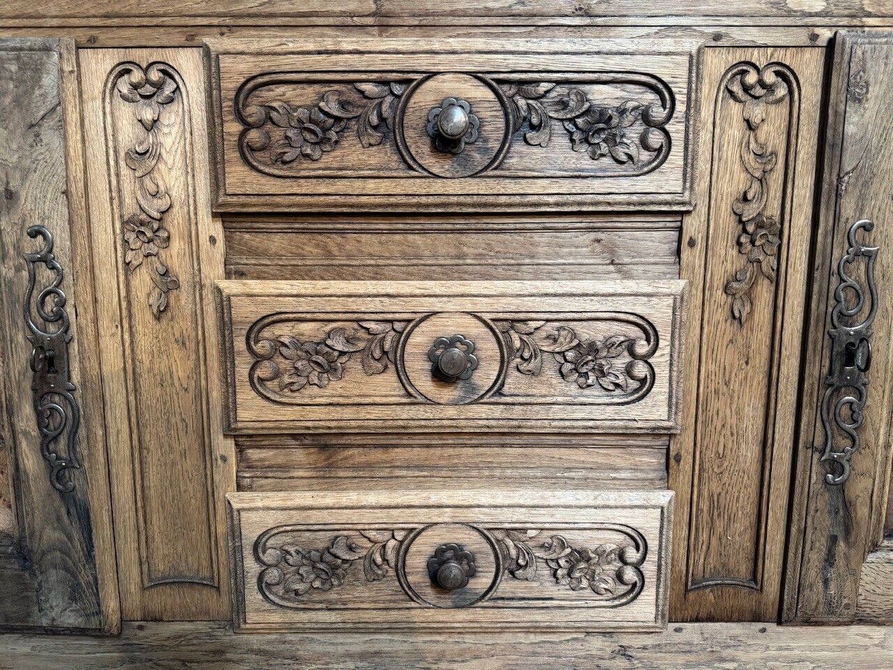 photo furniture Attractive Early French Oak Enfilade