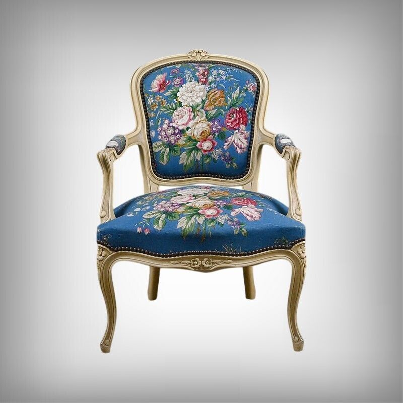 Cabriolet Armchair, Louis XV Style – Late 19th Century