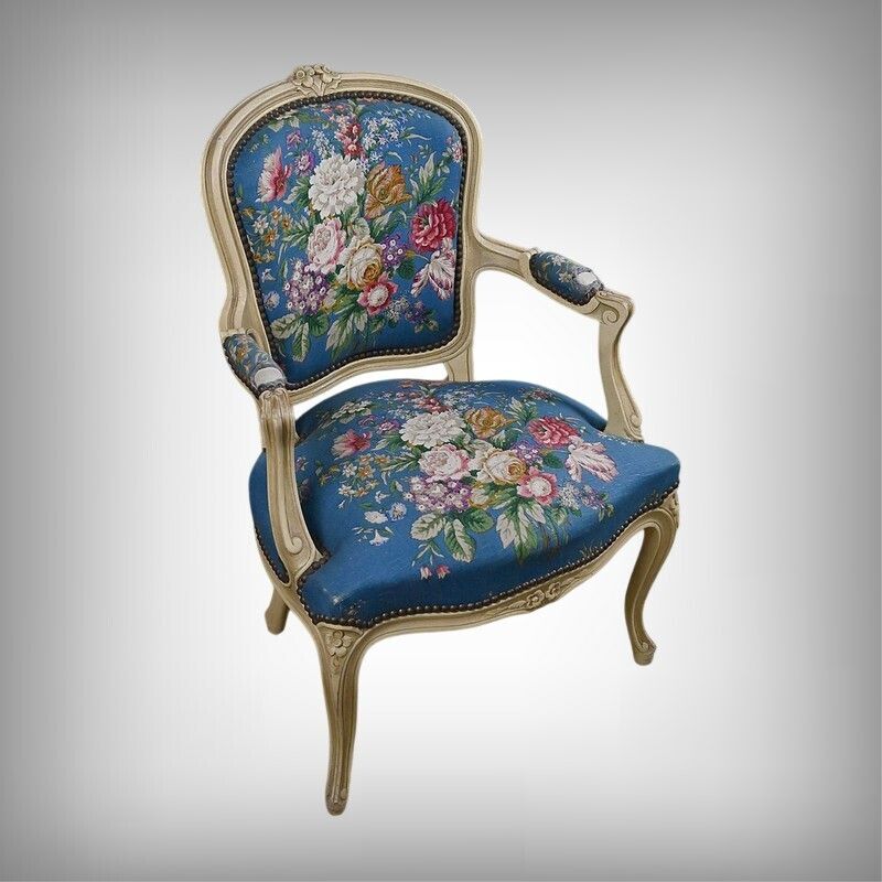 Cabriolet Armchair, Louis XV Style – Late 19th Century photo furniture