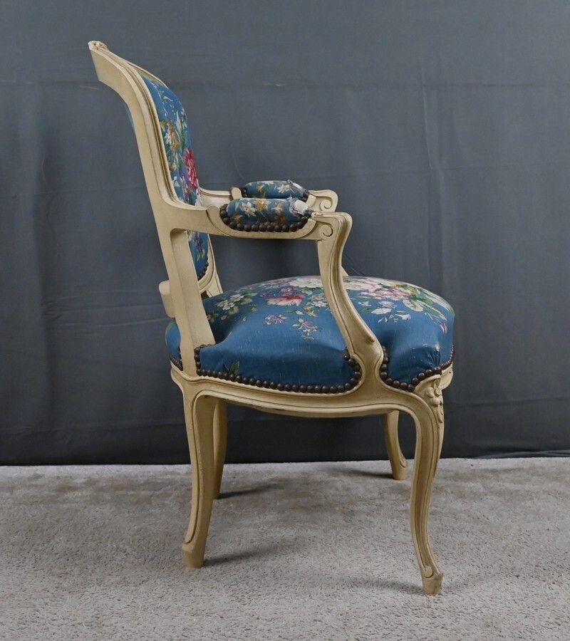 Furniture Cabriolet Armchair, Louis XV Style – Late 19th Century photo